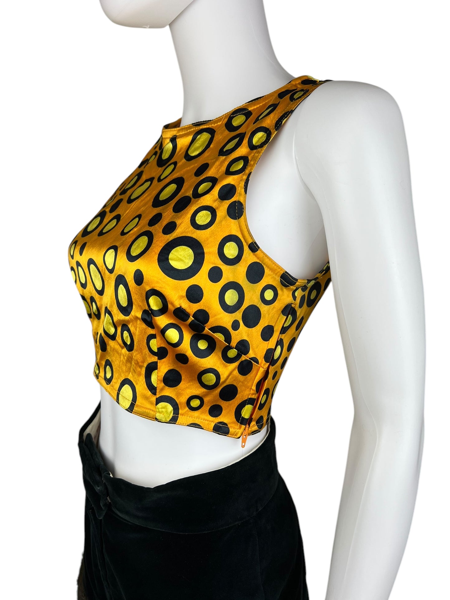 Moschino c.1996 satiny spot crop top