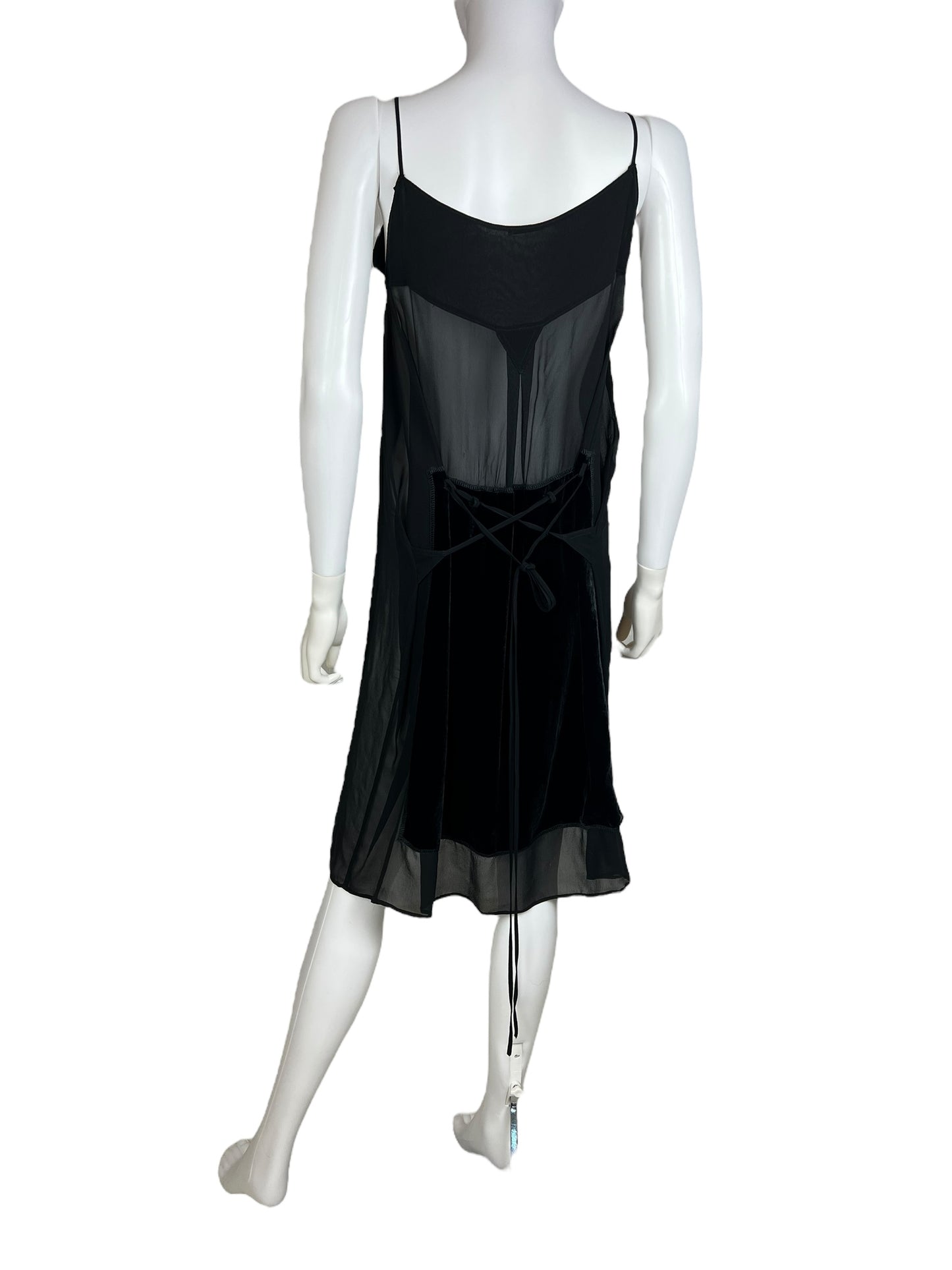 Miu Miu 1990s velvet sheer slip dress