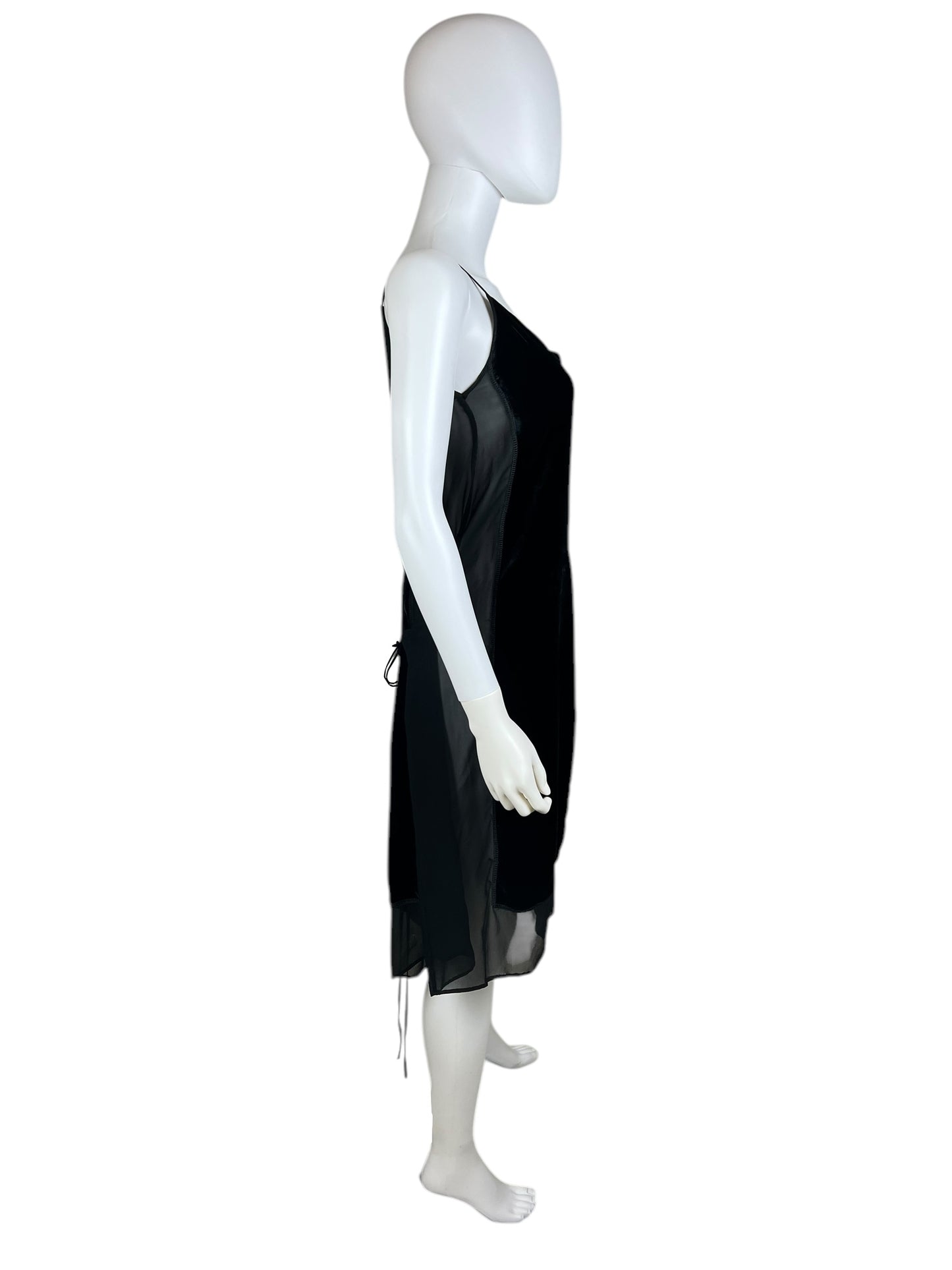 Miu Miu 1990s velvet sheer slip dress