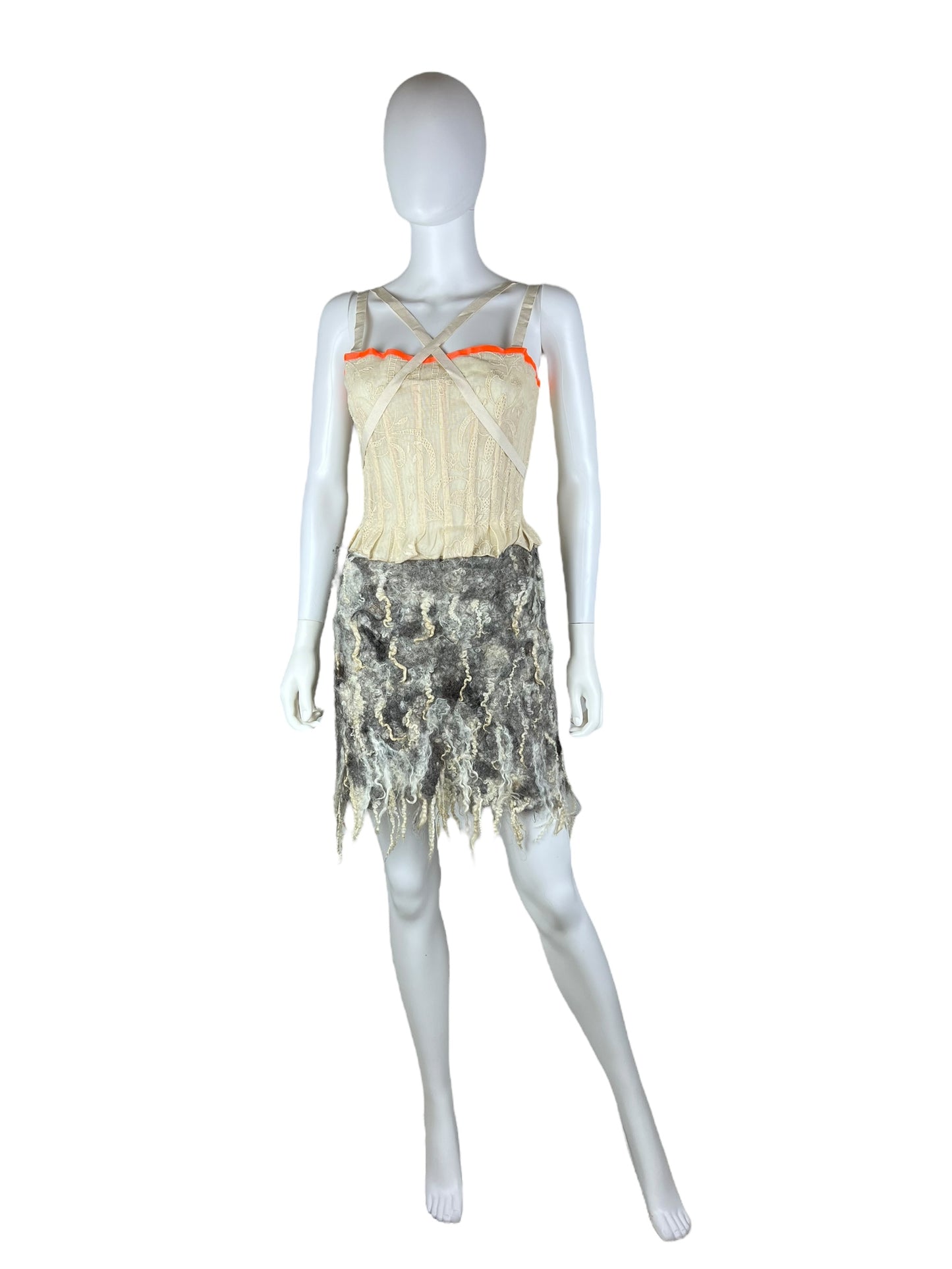 Handmade Avant Garde felt skirt