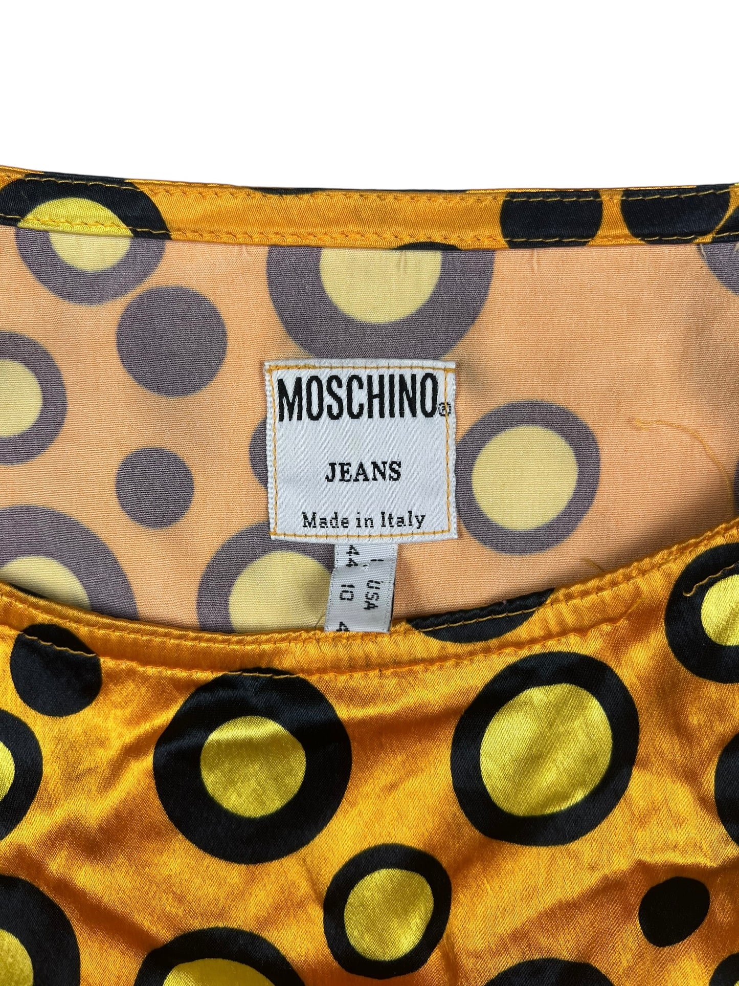 Moschino c.1996 satiny spot crop top