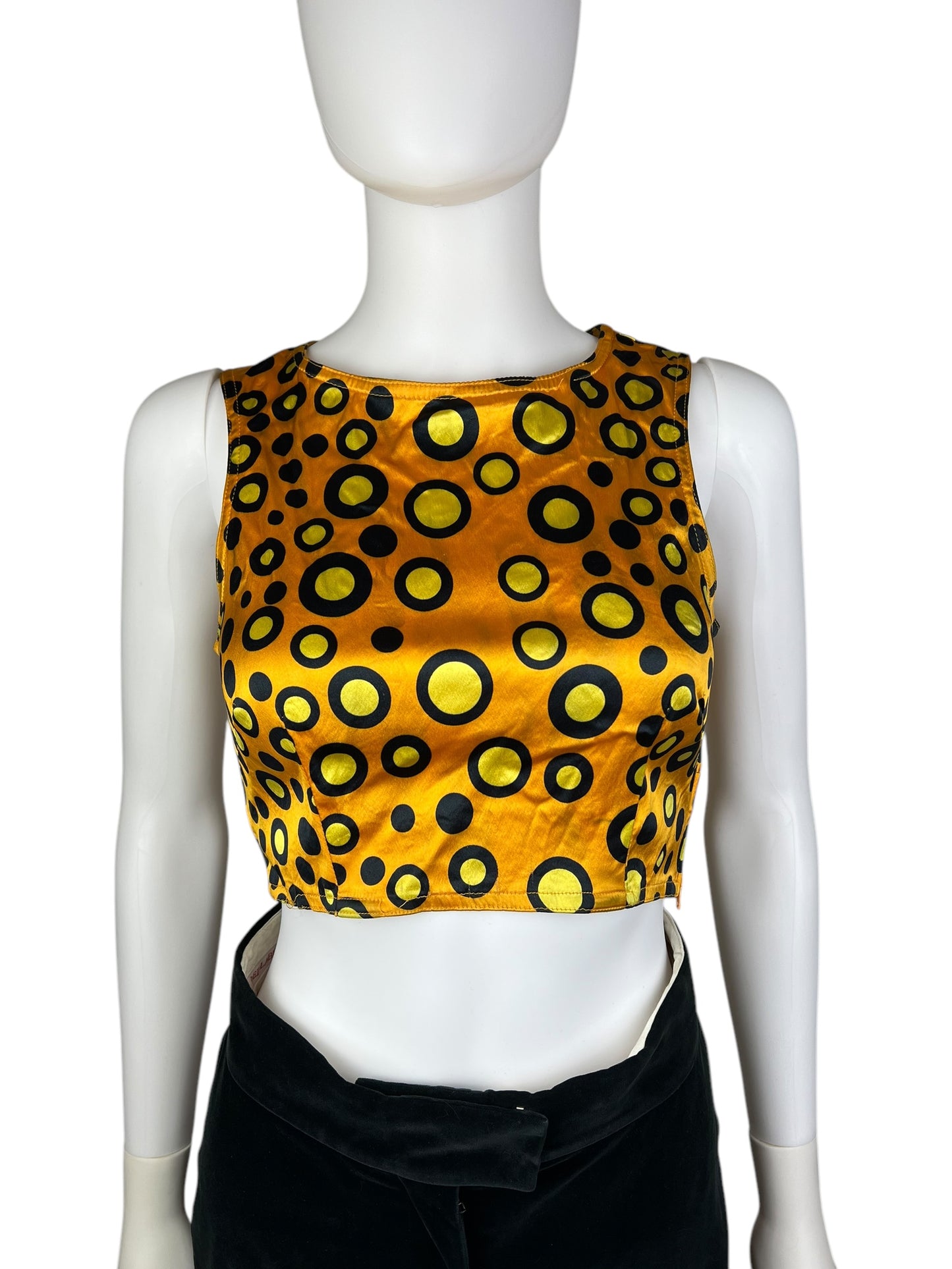 Moschino c.1996 satiny spot crop top