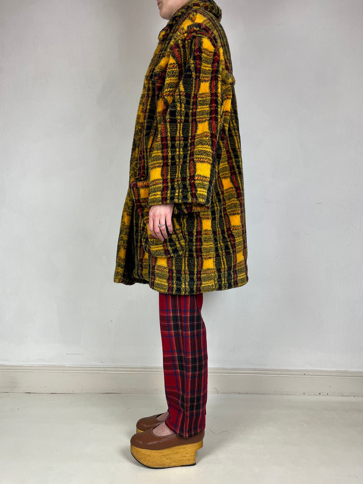 Junior Gaultier F/W 1991 tartan faux fur coat