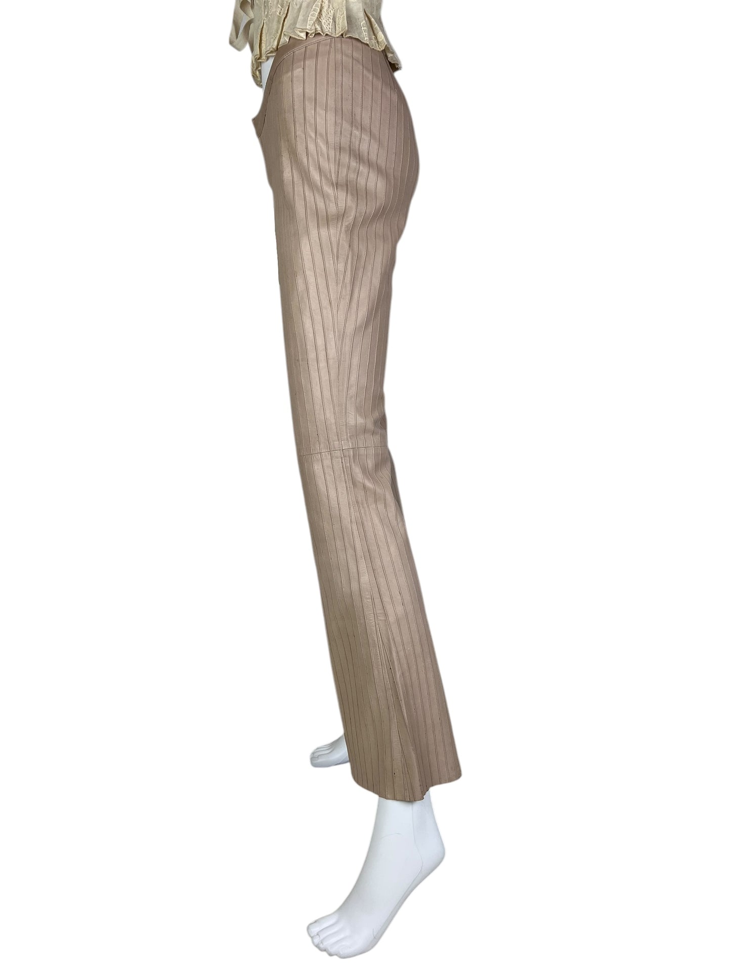 Gucci F/W 1999 leather pinstripe trousers Tom Ford era