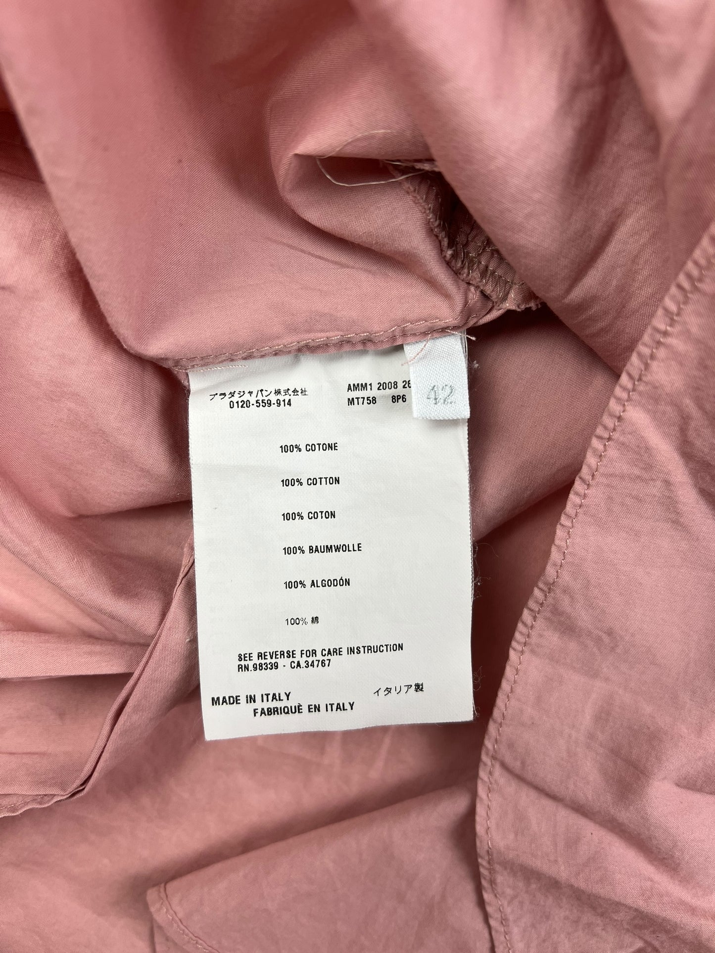 Miu Miu 2008 pink ruffle top