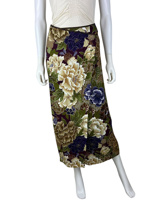 Kenzo 1990s floral wrap skirt