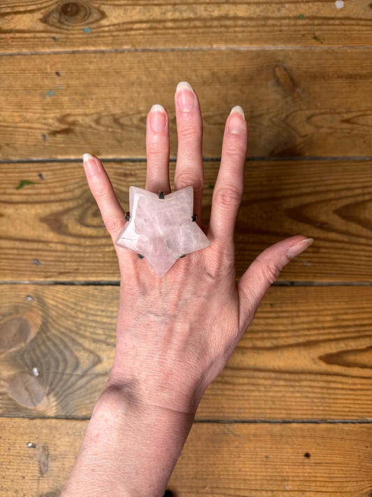 Gary Holder London 2000s Sterling silver rose quartz star ring