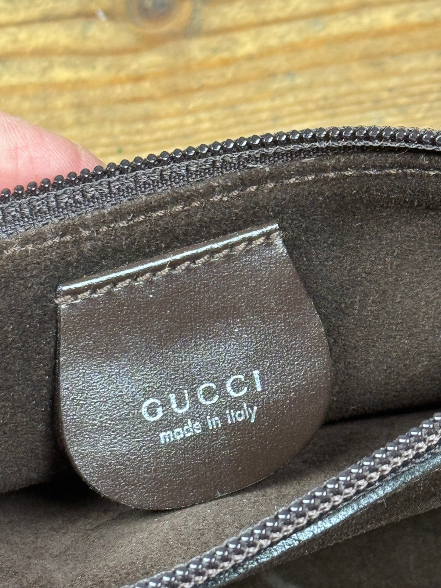 FW 1997 Gucci by Tom Ford brown suede hobo bag