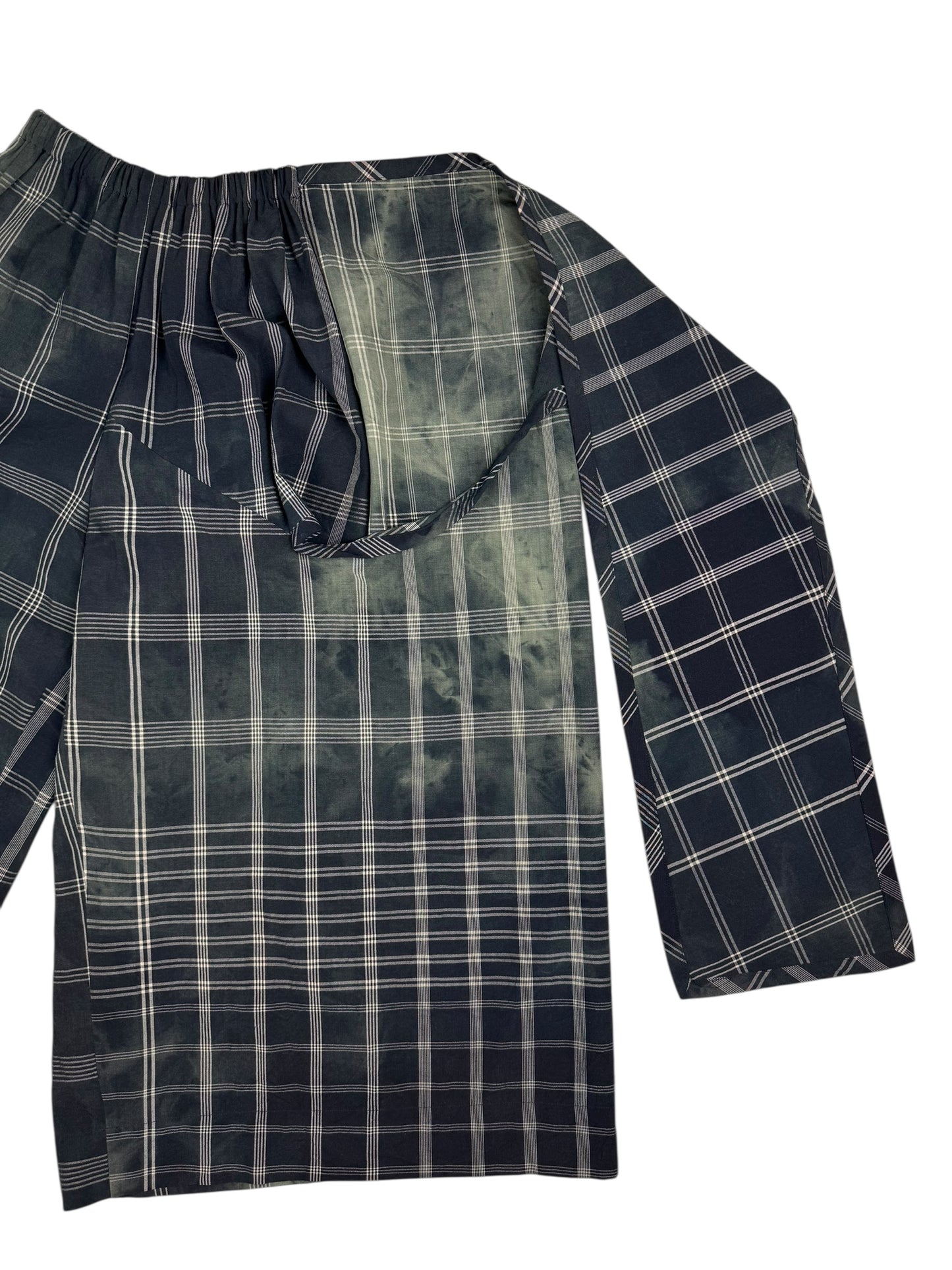 Comme des Garçons S/S 1992 check tie dye wrap trousers