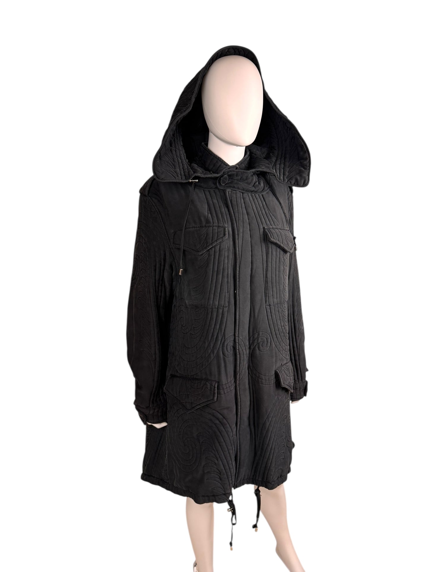 Alexander McQueen c.F/W 2007 silk parka coat