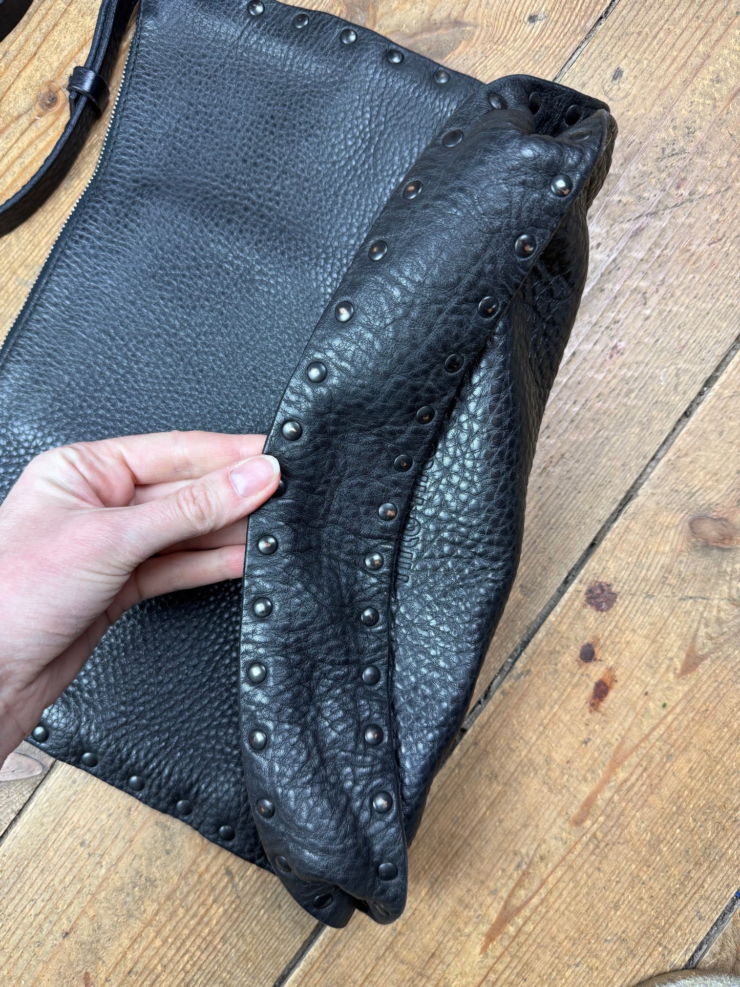 Miu Miu 1990s leather stud bag