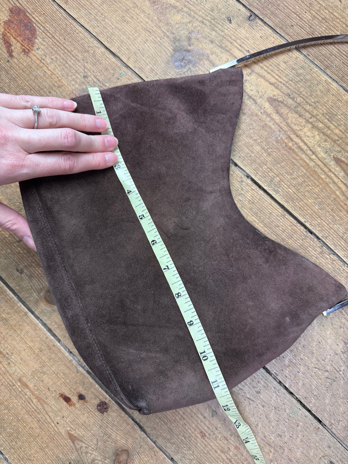FW 1997 Gucci by Tom Ford brown suede hobo bag