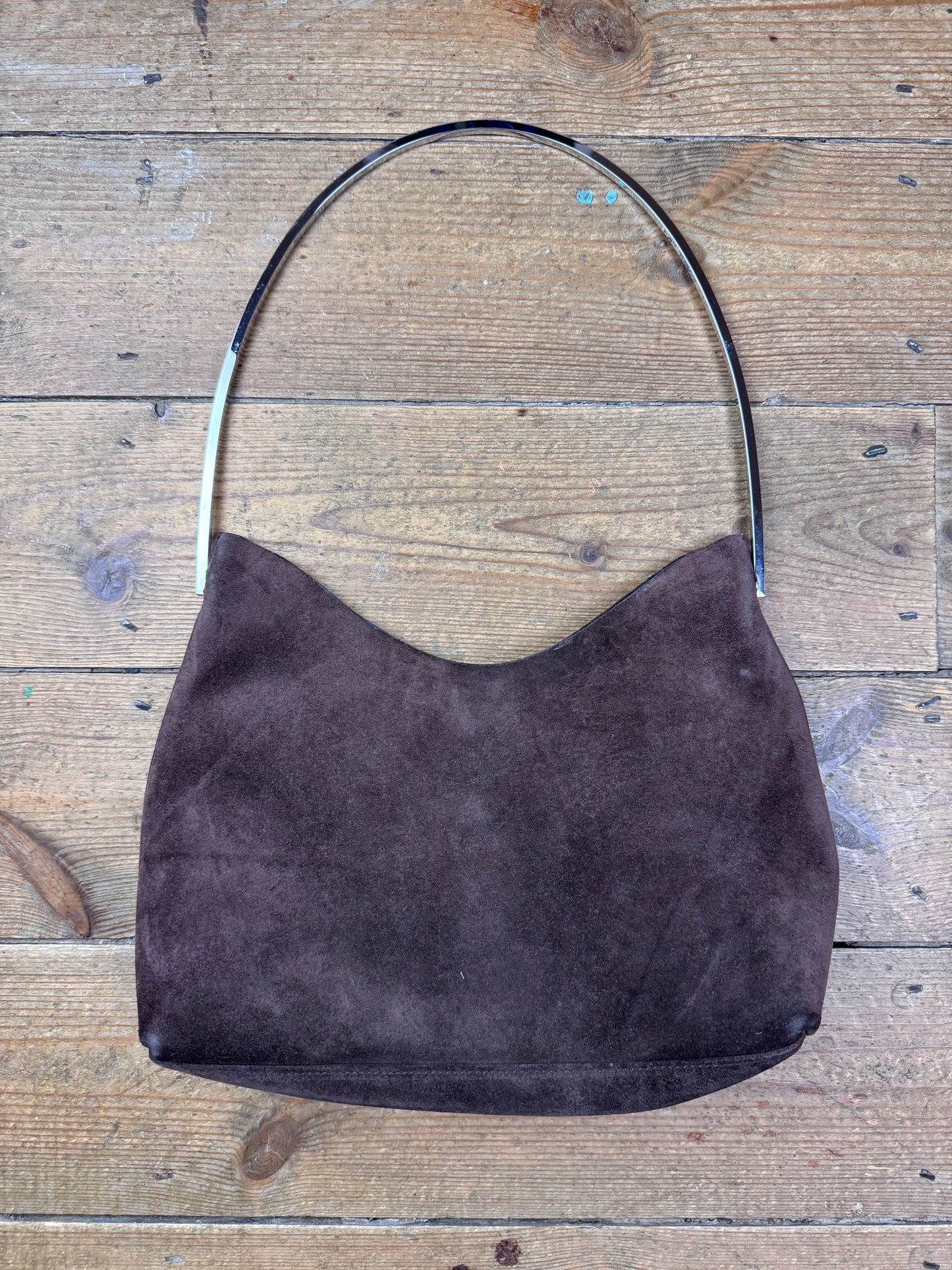FW 1997 Gucci by Tom Ford brown suede hobo bag