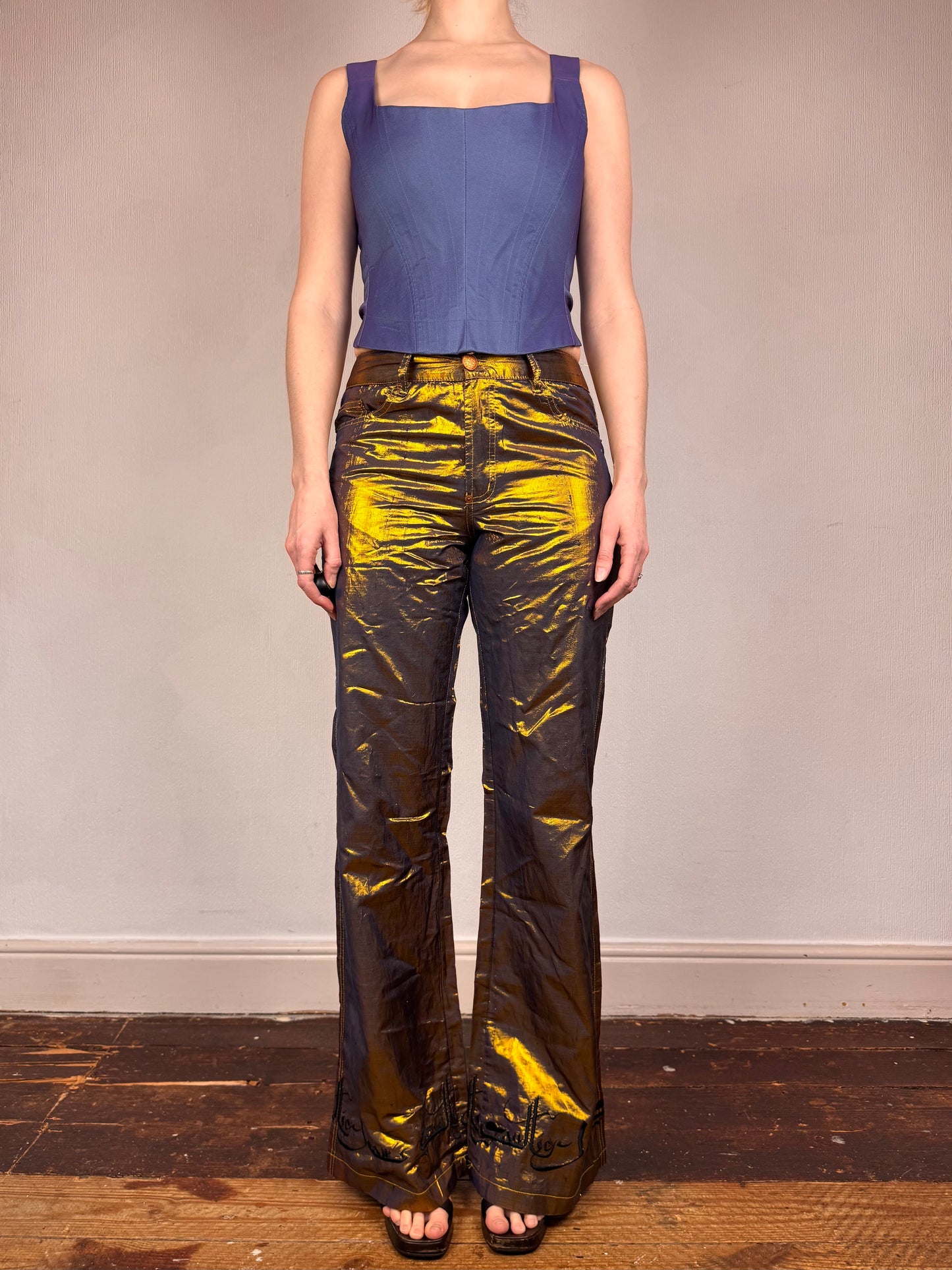 Jean Paul Gaultier c.F/W 1998 gold lamé trousers
