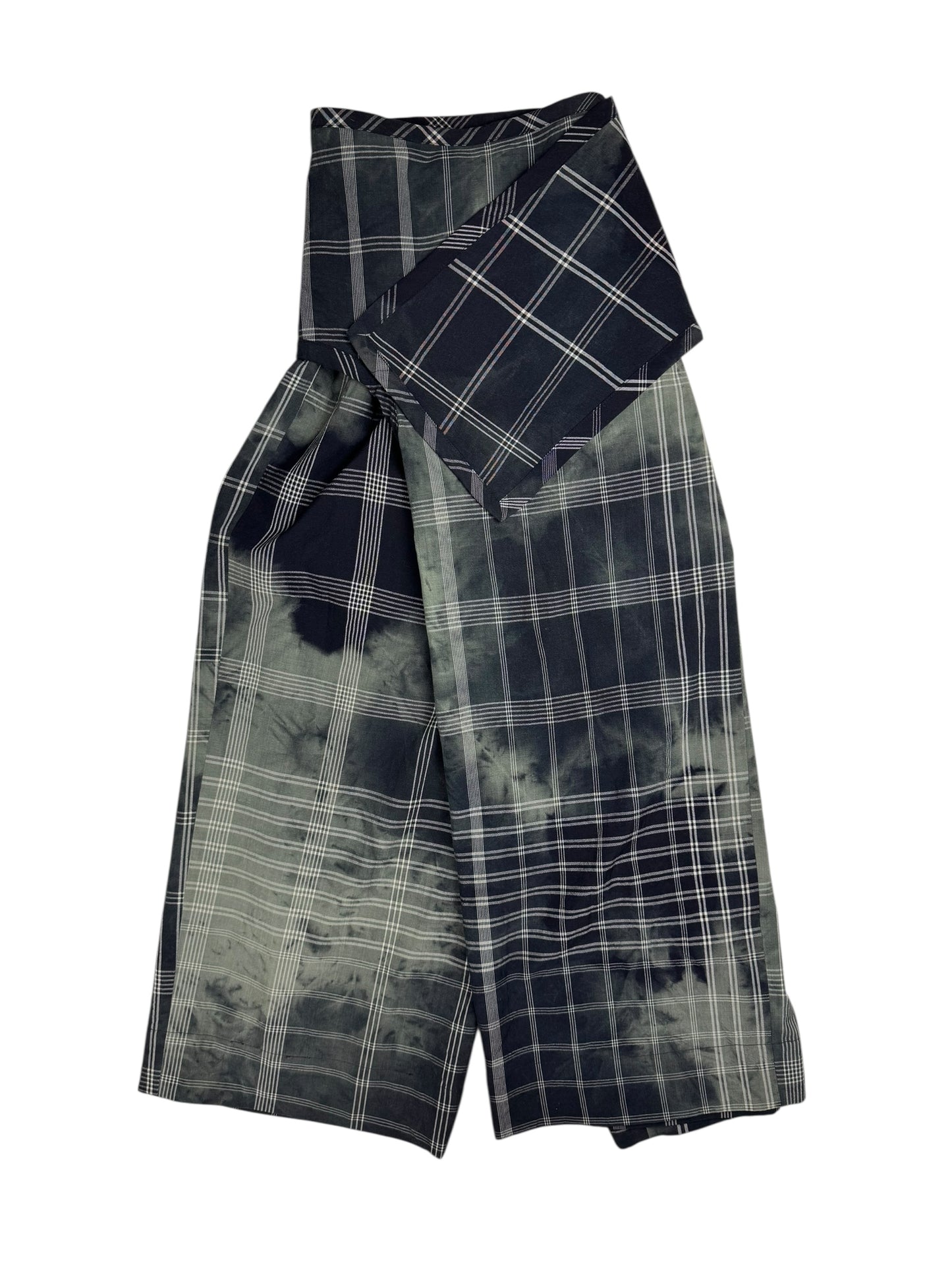 Comme des Garçons S/S 1992 check tie dye wrap trousers