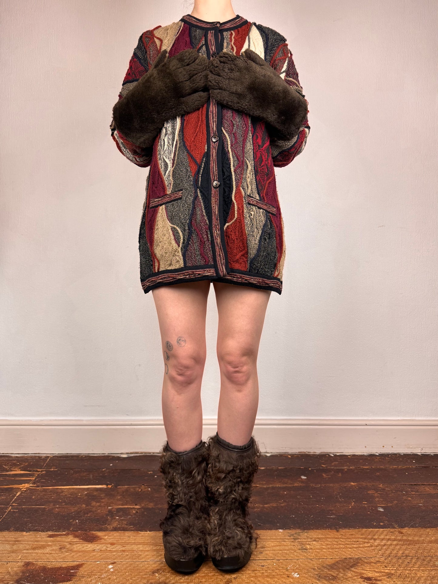 Mid-Century shearling gauntlets