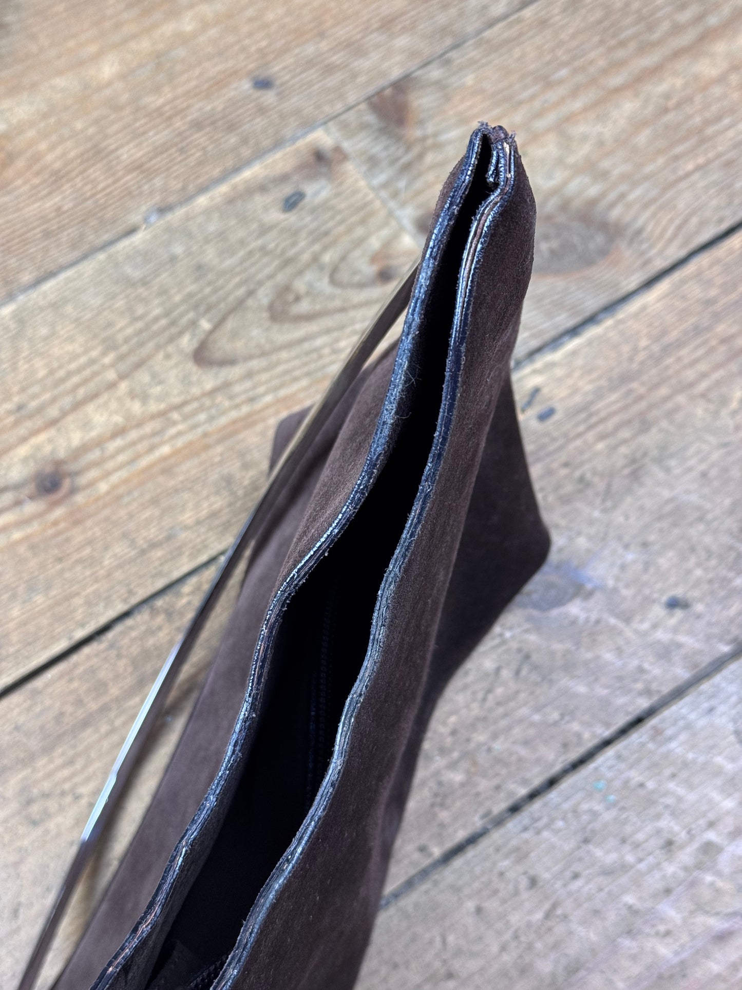 FW 1997 Gucci by Tom Ford brown suede hobo bag