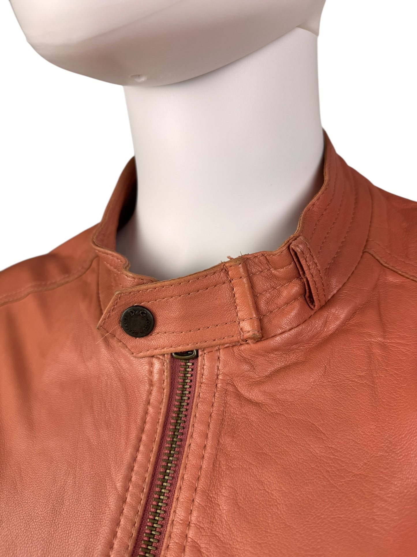 D&G 2000s salmon pink leather utility jacket