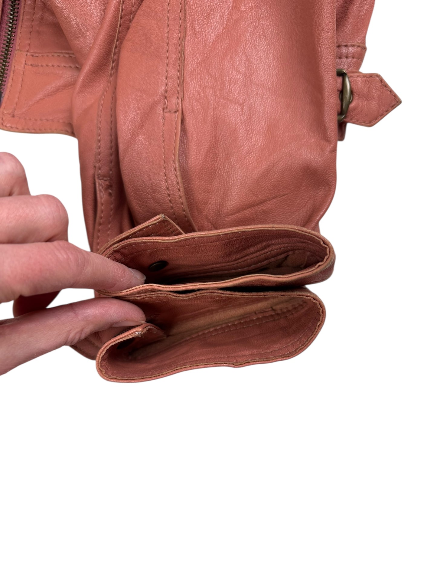 D&G 2000s salmon pink leather utility jacket