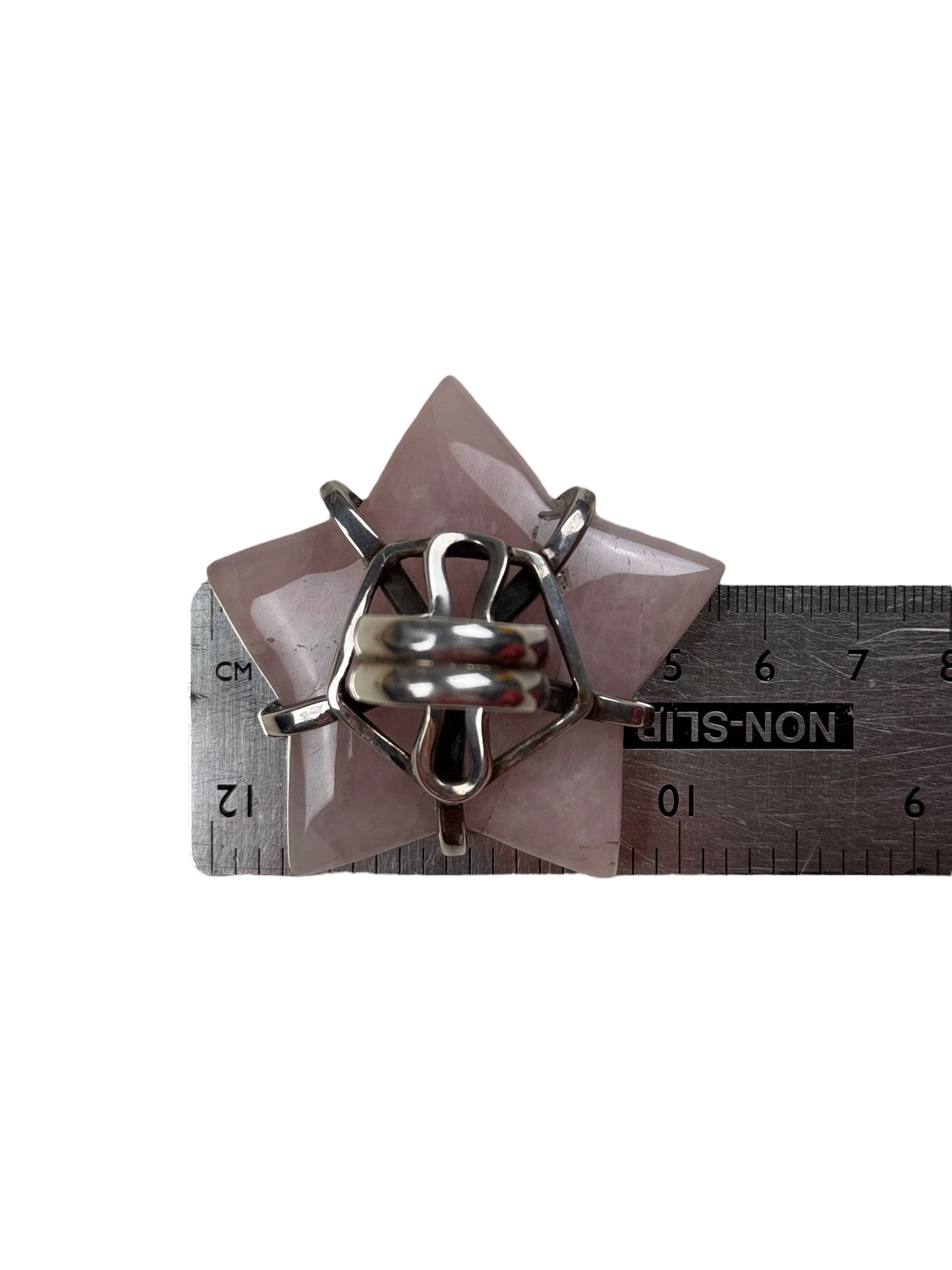 Gary Holder London 2000s Sterling silver rose quartz star ring