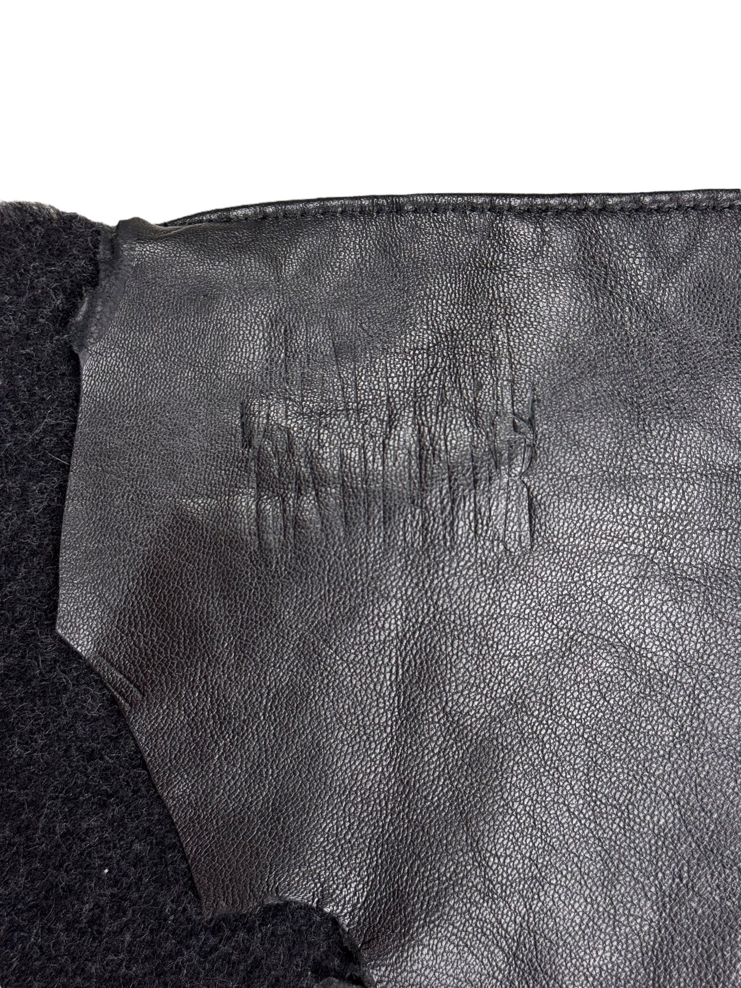 Jean Paul Gaultier leather wool scarf