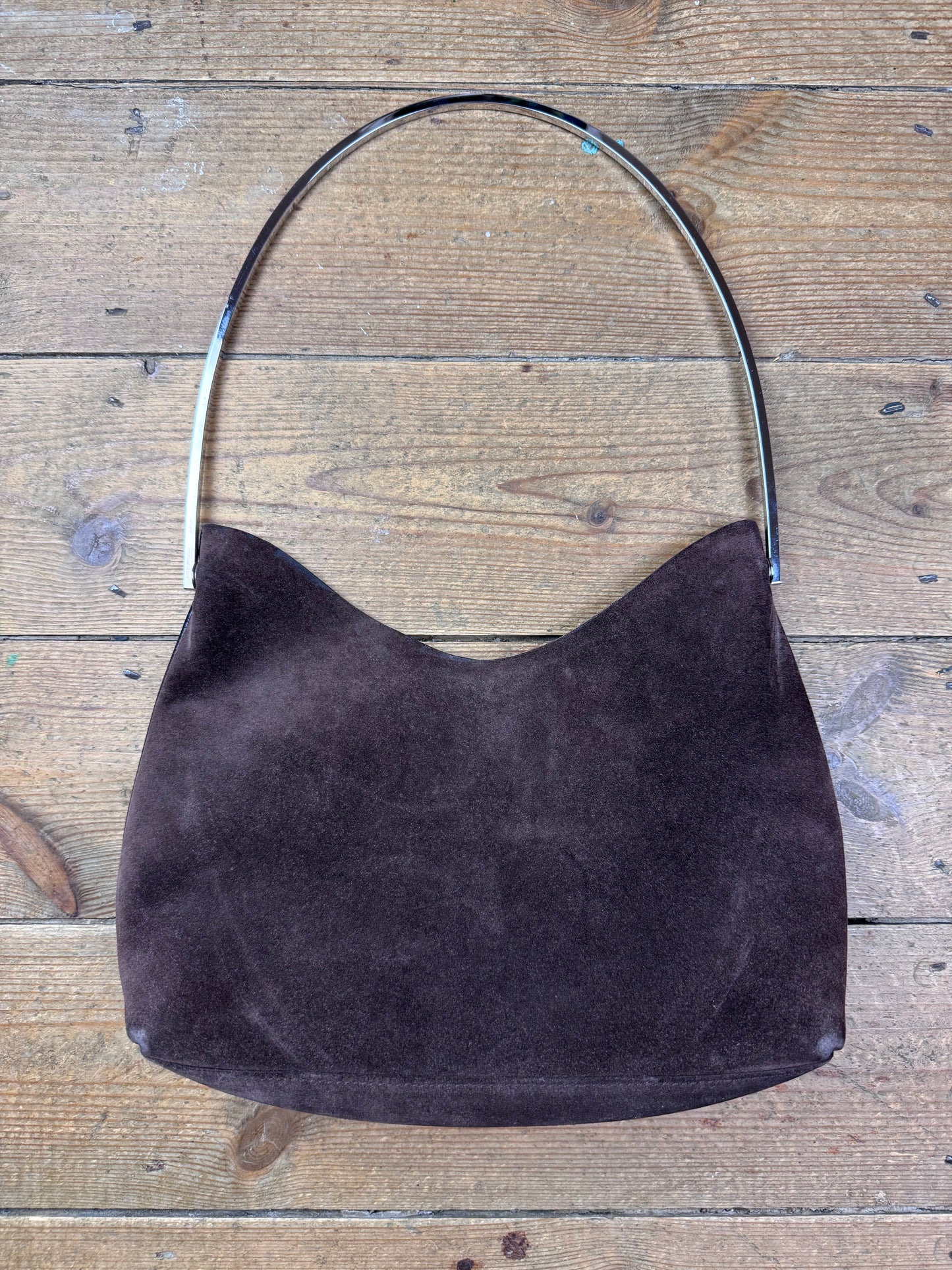 FW 1997 Gucci by Tom Ford brown suede hobo bag