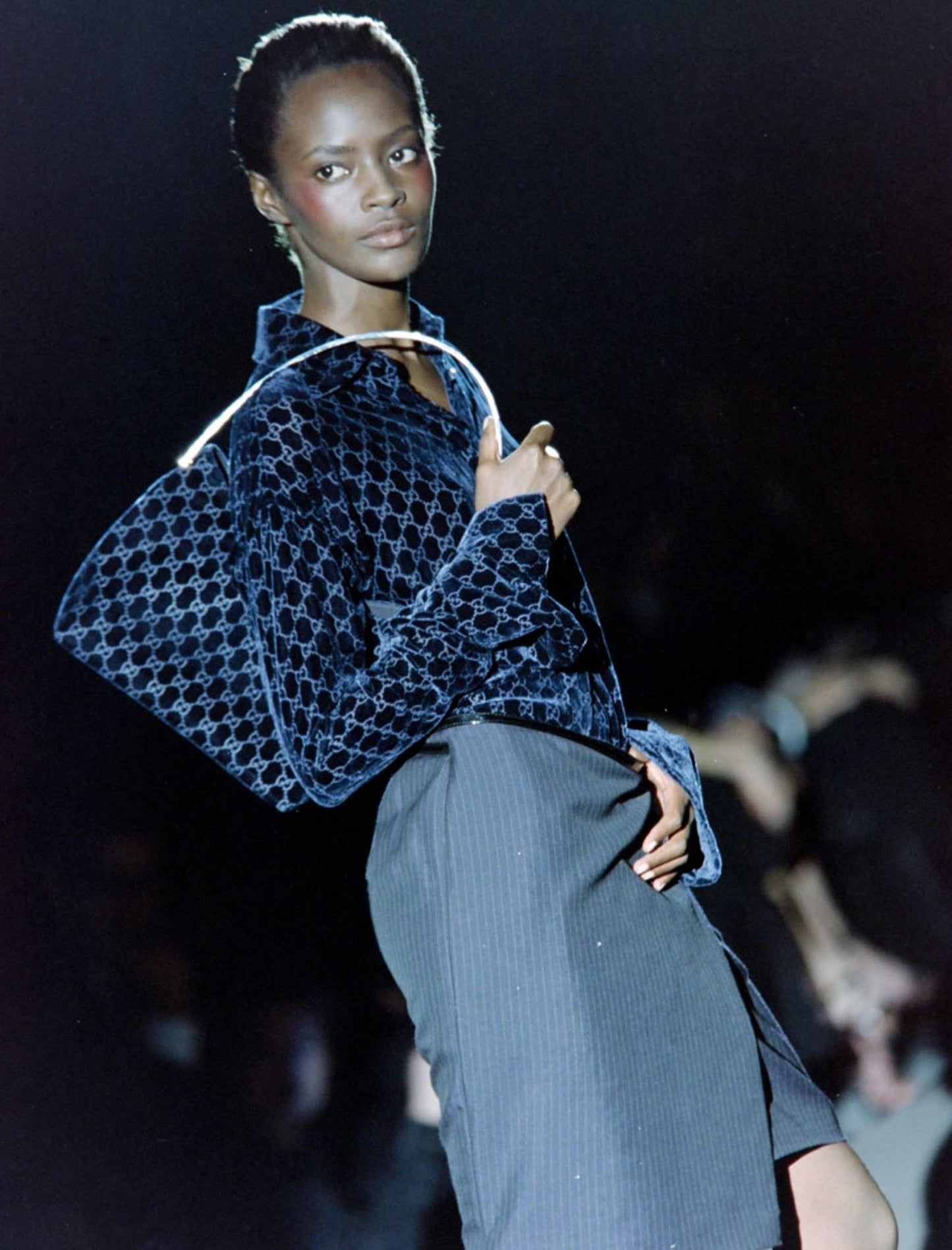 FW 1997 Gucci by Tom Ford brown suede hobo bag