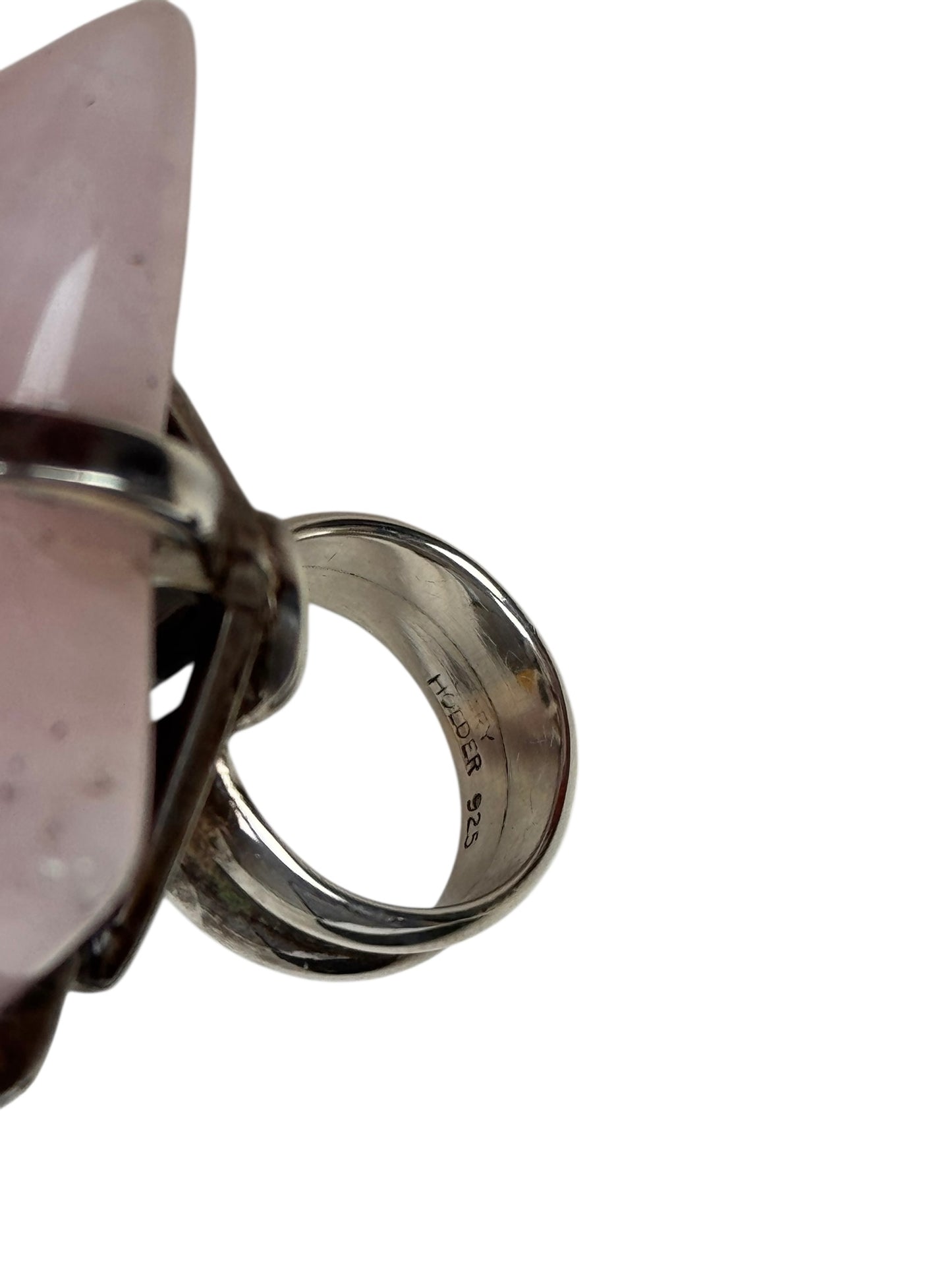 Gary Holder London 2000s Sterling silver rose quartz star ring