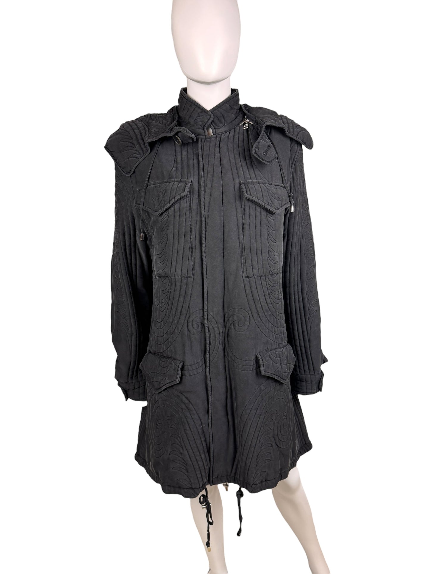 Alexander McQueen c.F/W 2007 silk parka coat
