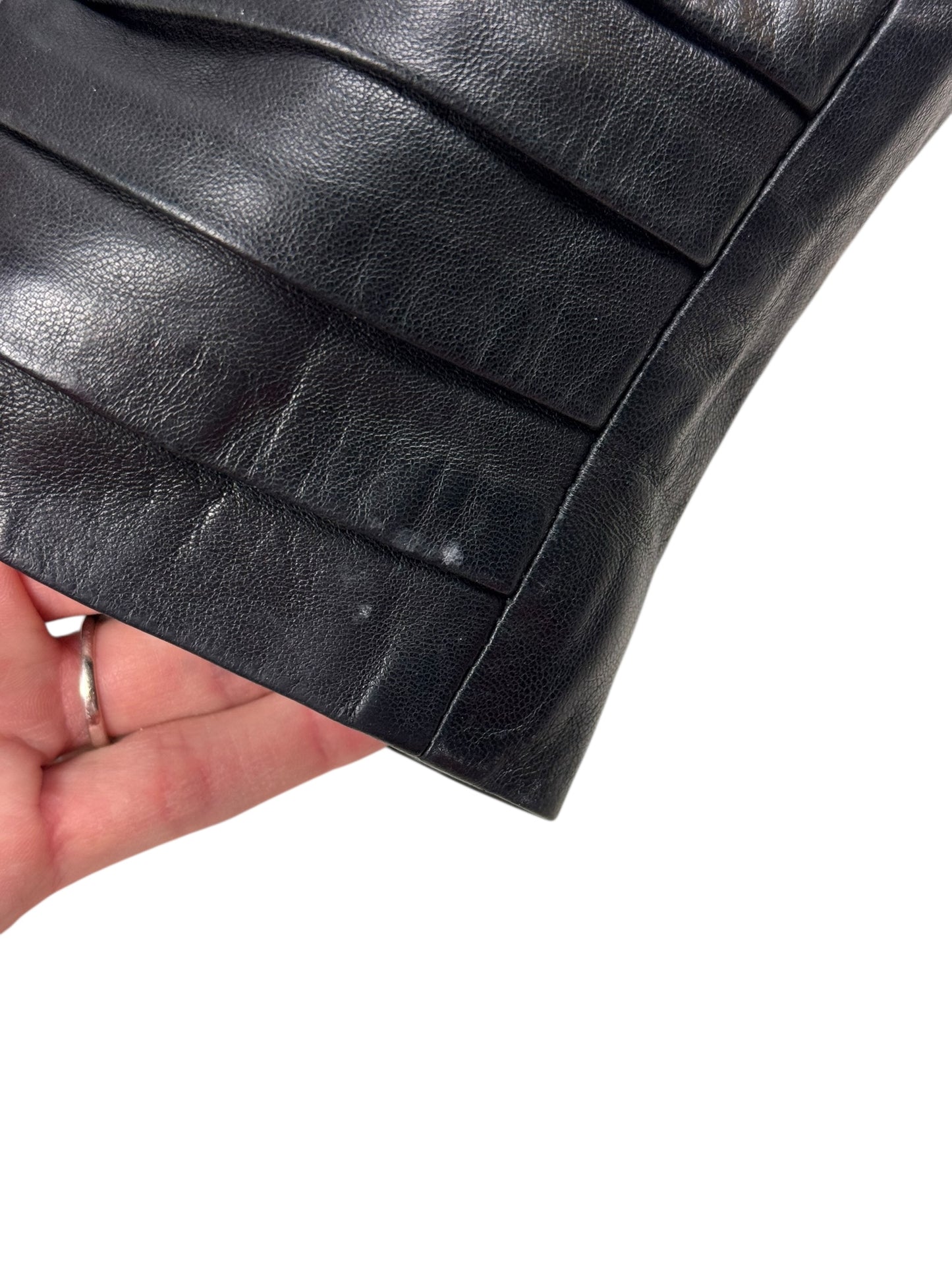 Dom & Ruby 2010s ruched leather jacket