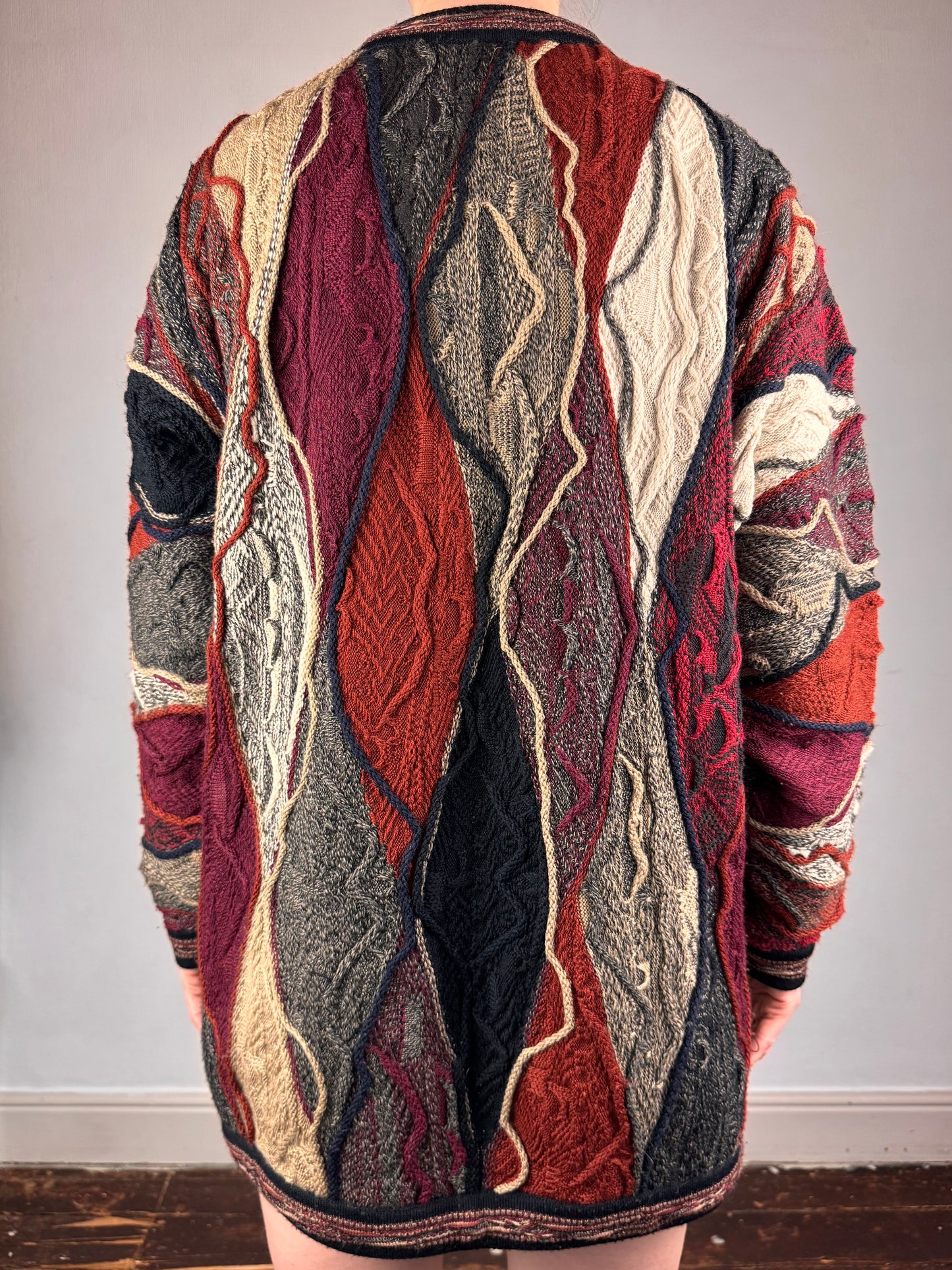 Aklanda Australia 3D knit merino wool cardigan