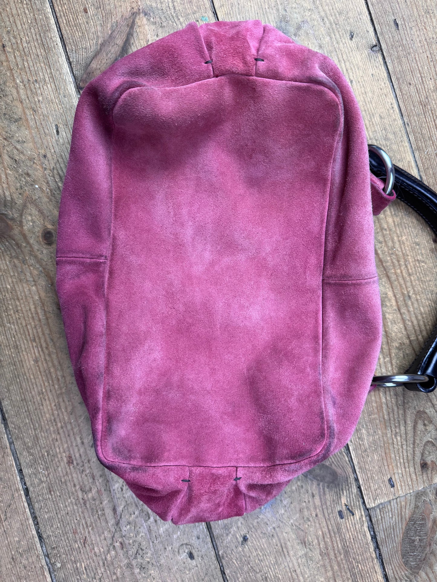 Miu Miu FW 2003 coral pink suede hobo bag