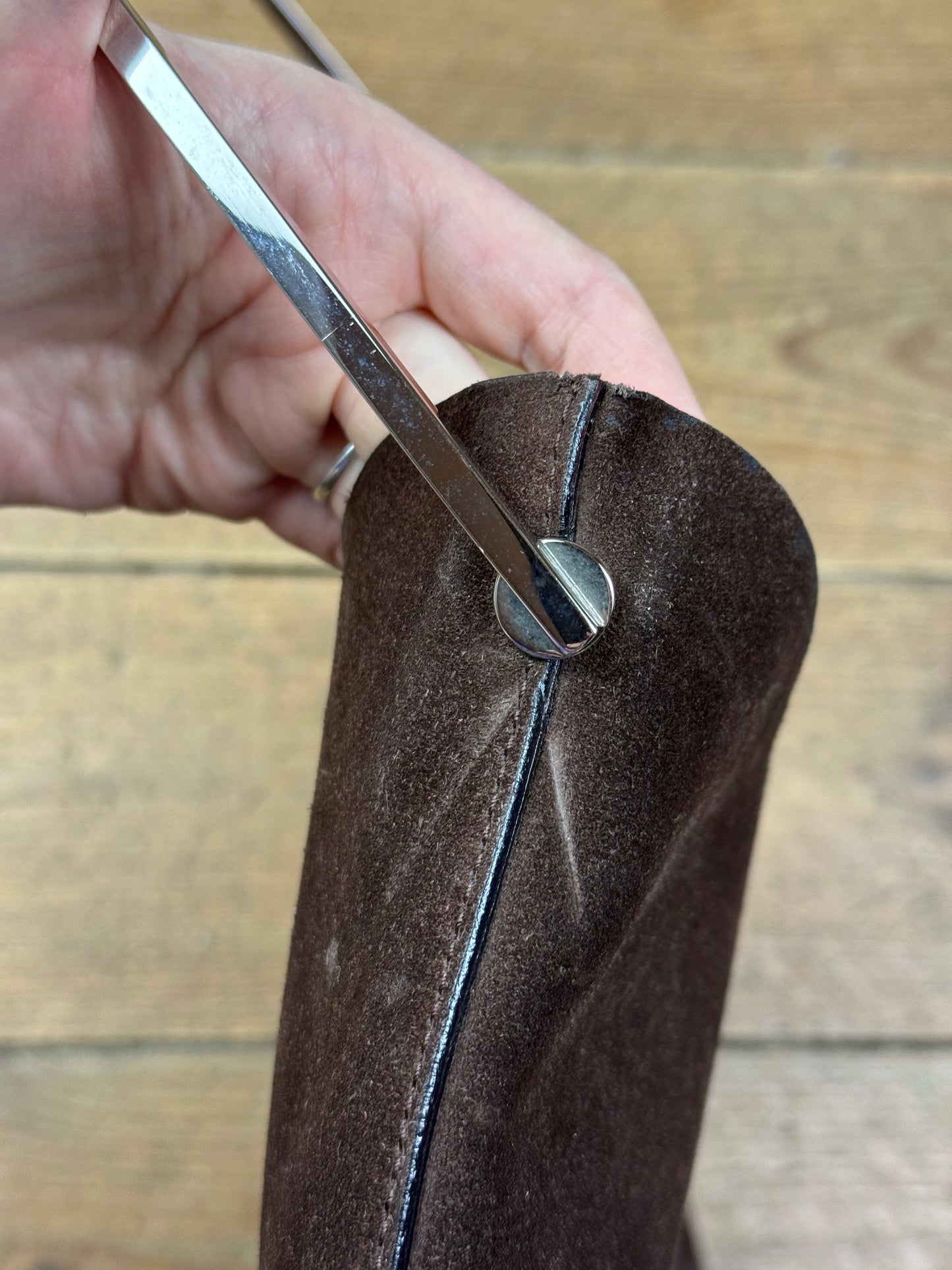 FW 1997 Gucci by Tom Ford brown suede hobo bag