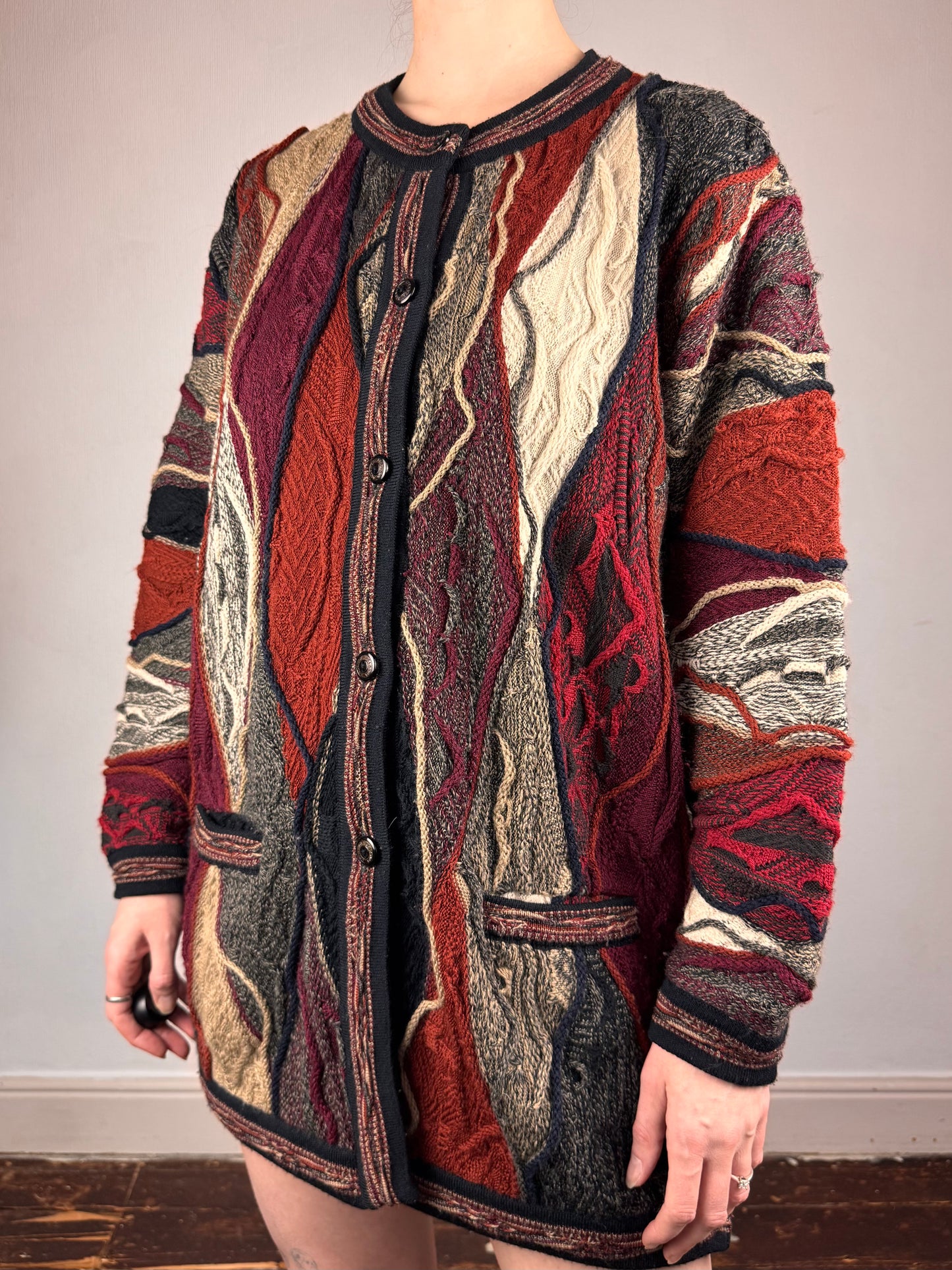 Aklanda Australia 3D knit merino wool cardigan