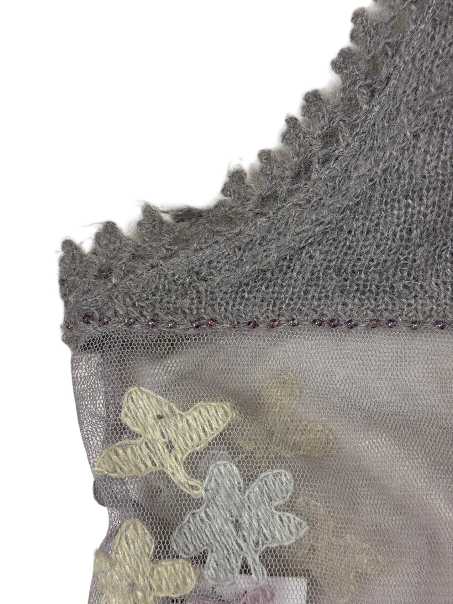 Moschino knit mesh embellished top