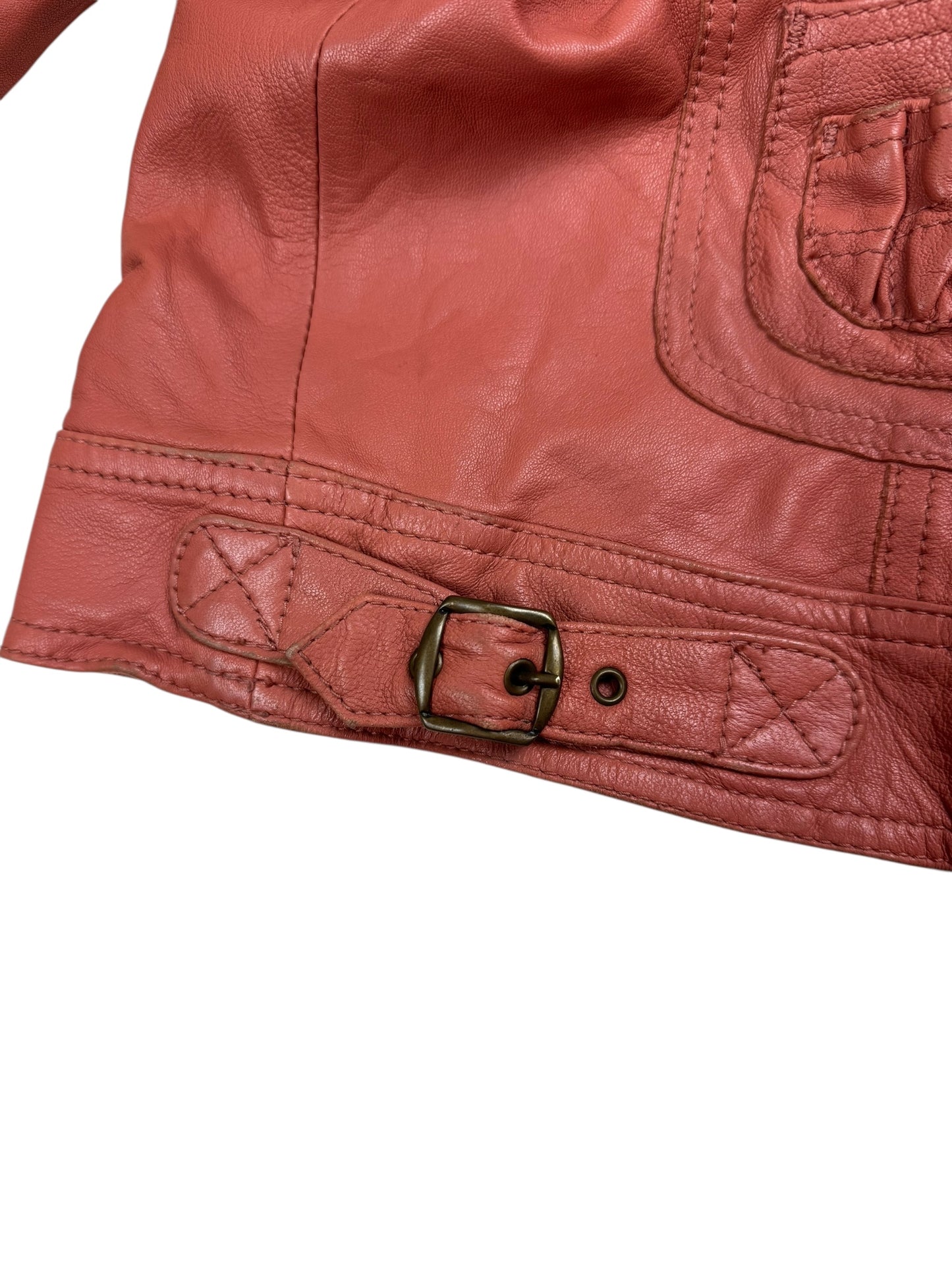 D&G 2000s salmon pink leather utility jacket