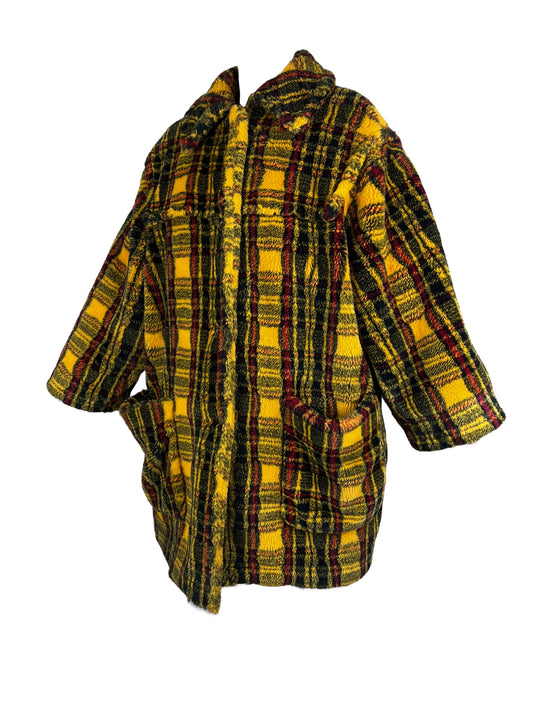 Junior Gaultier F/W 1991 tartan faux fur coat