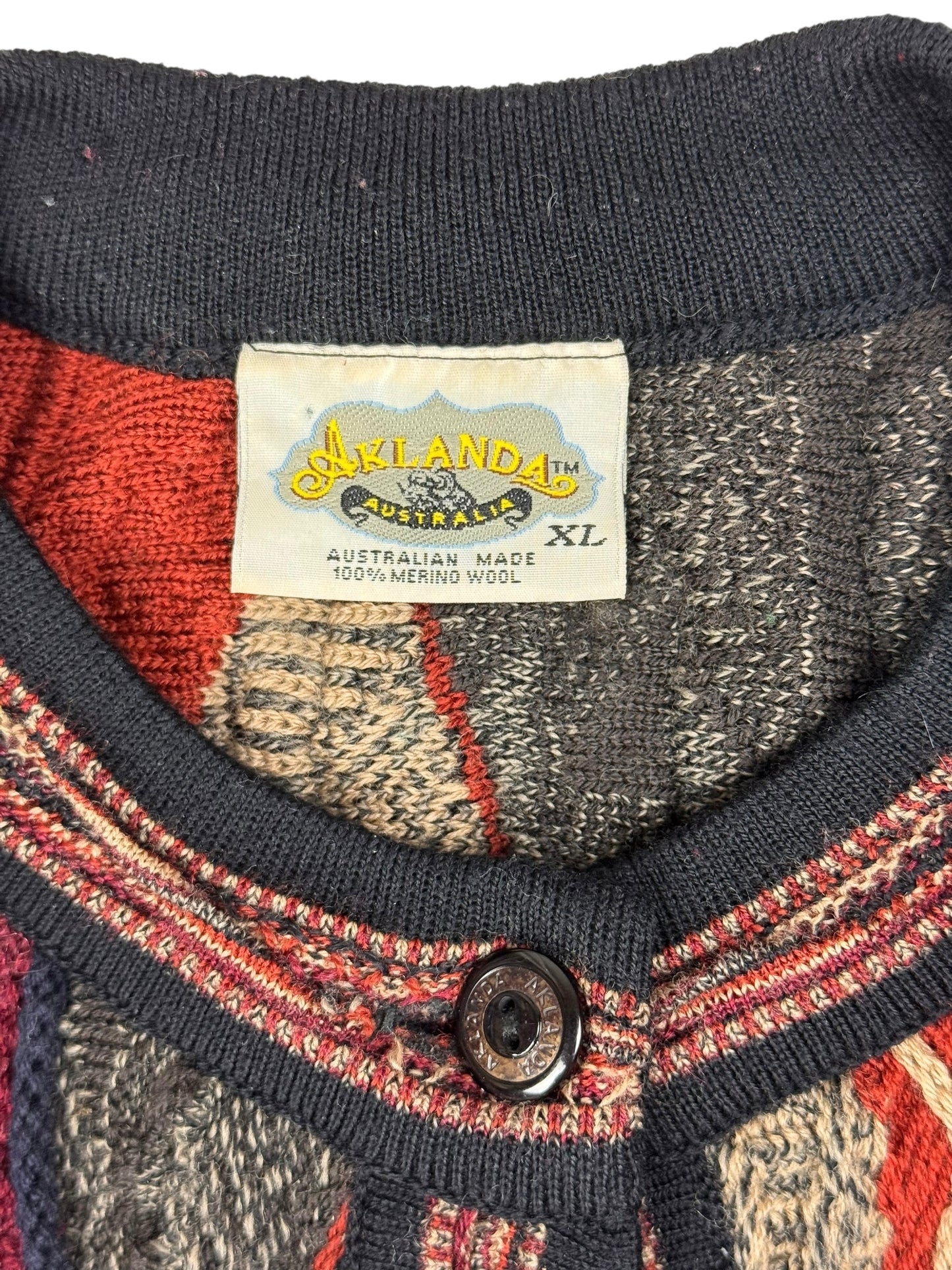 Aklanda Australia 3D knit merino wool cardigan