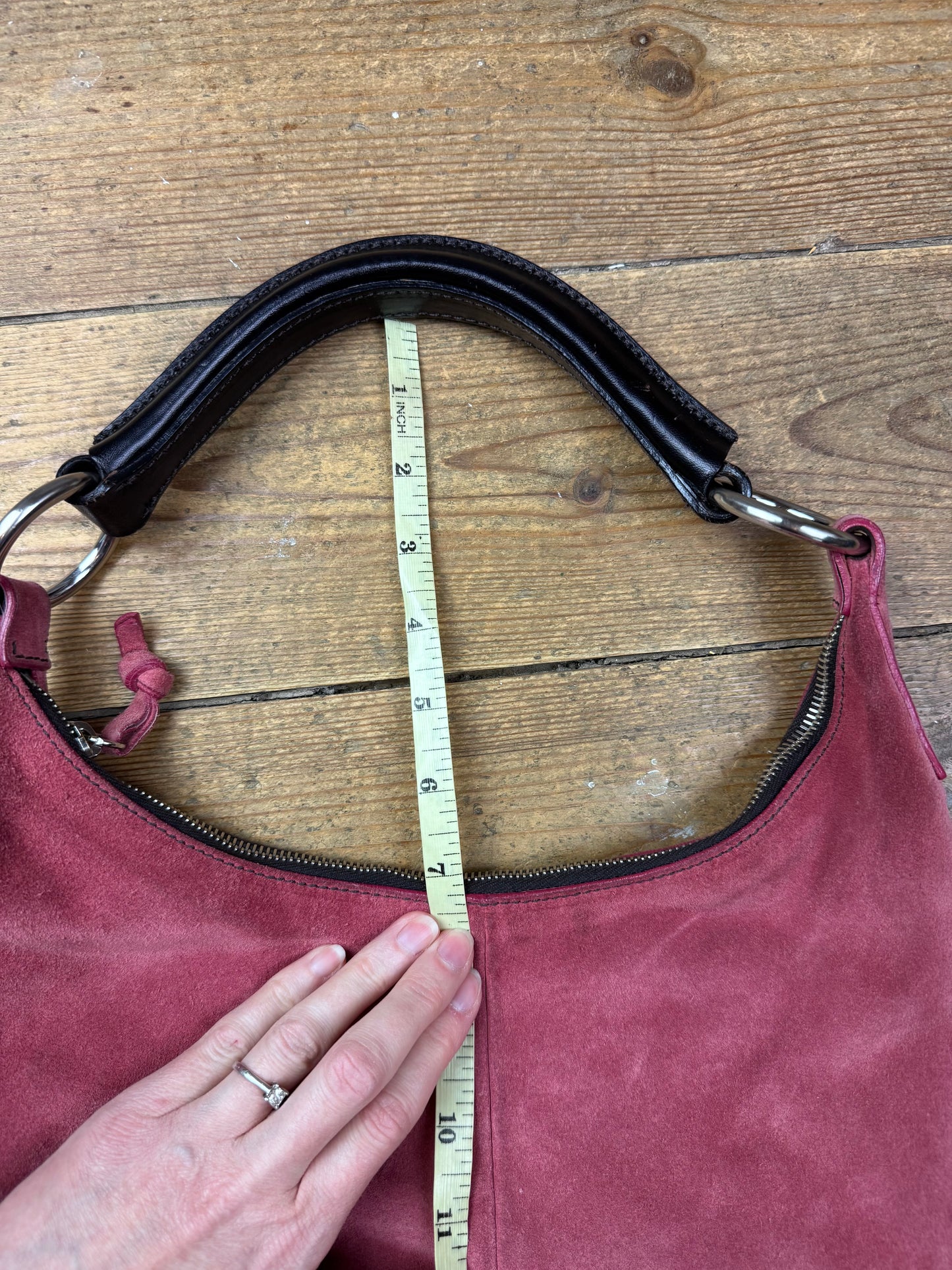 Miu Miu FW 2003 coral pink suede hobo bag