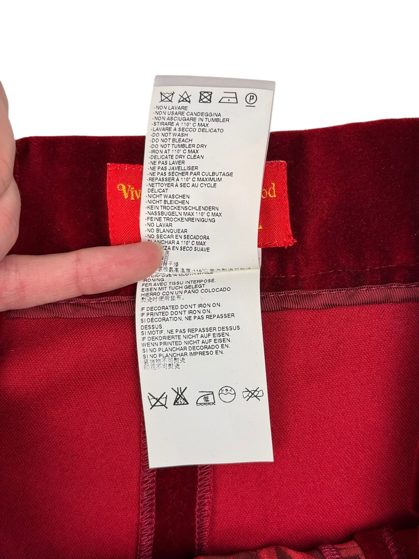 Vivienne Westwood 2015 velvet skort