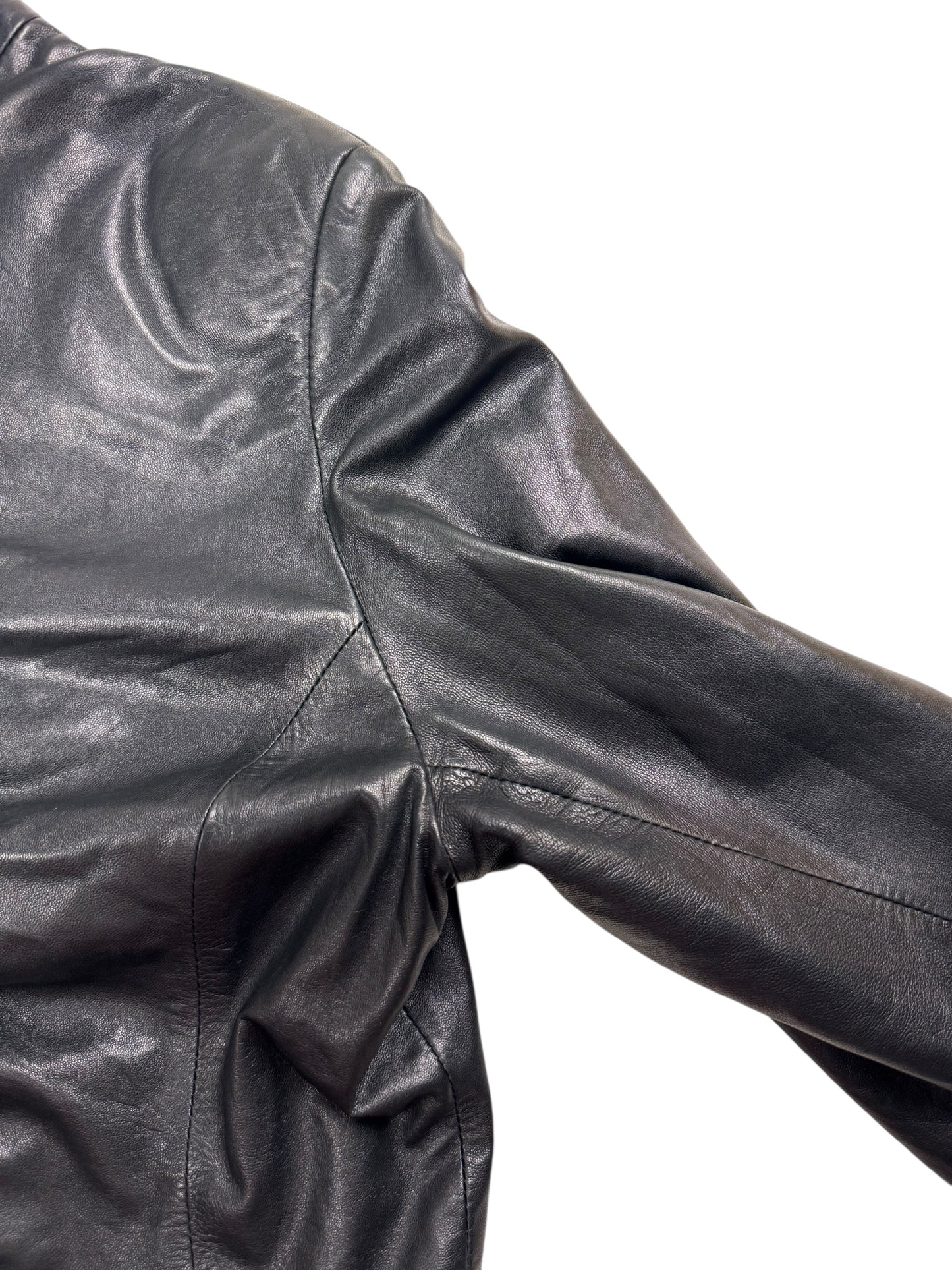 Dom & Ruby 2010s ruched leather jacket