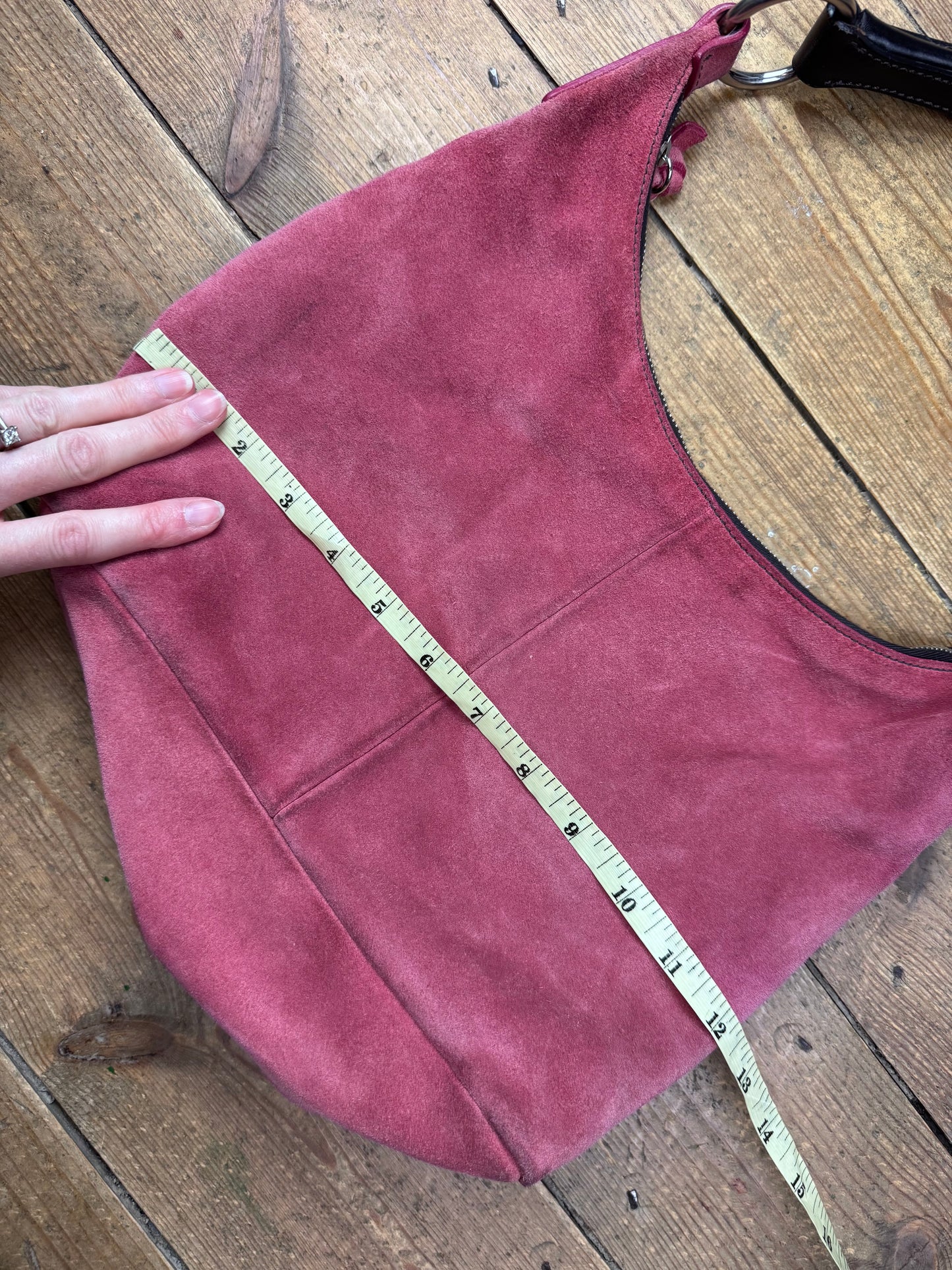 Miu Miu FW 2003 coral pink suede hobo bag
