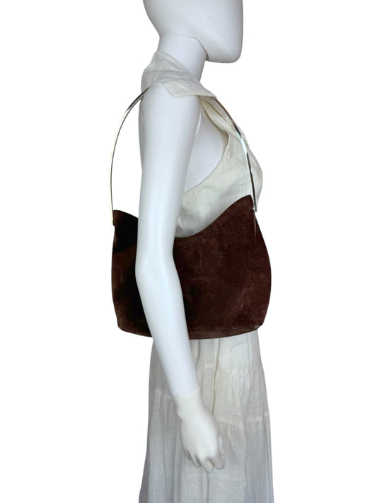FW 1997 Gucci by Tom Ford brown suede hobo bag