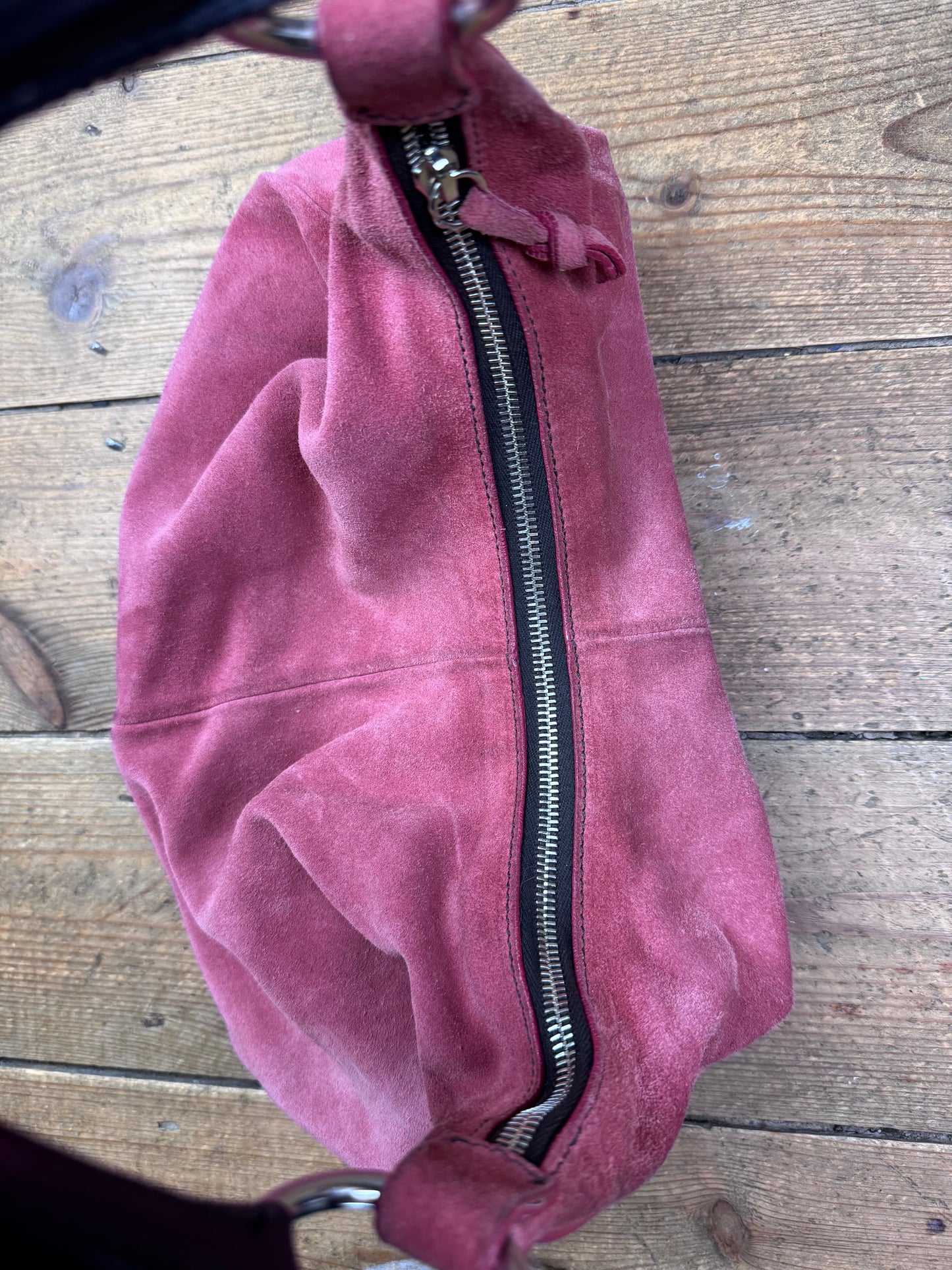 Miu Miu FW 2003 coral pink suede hobo bag