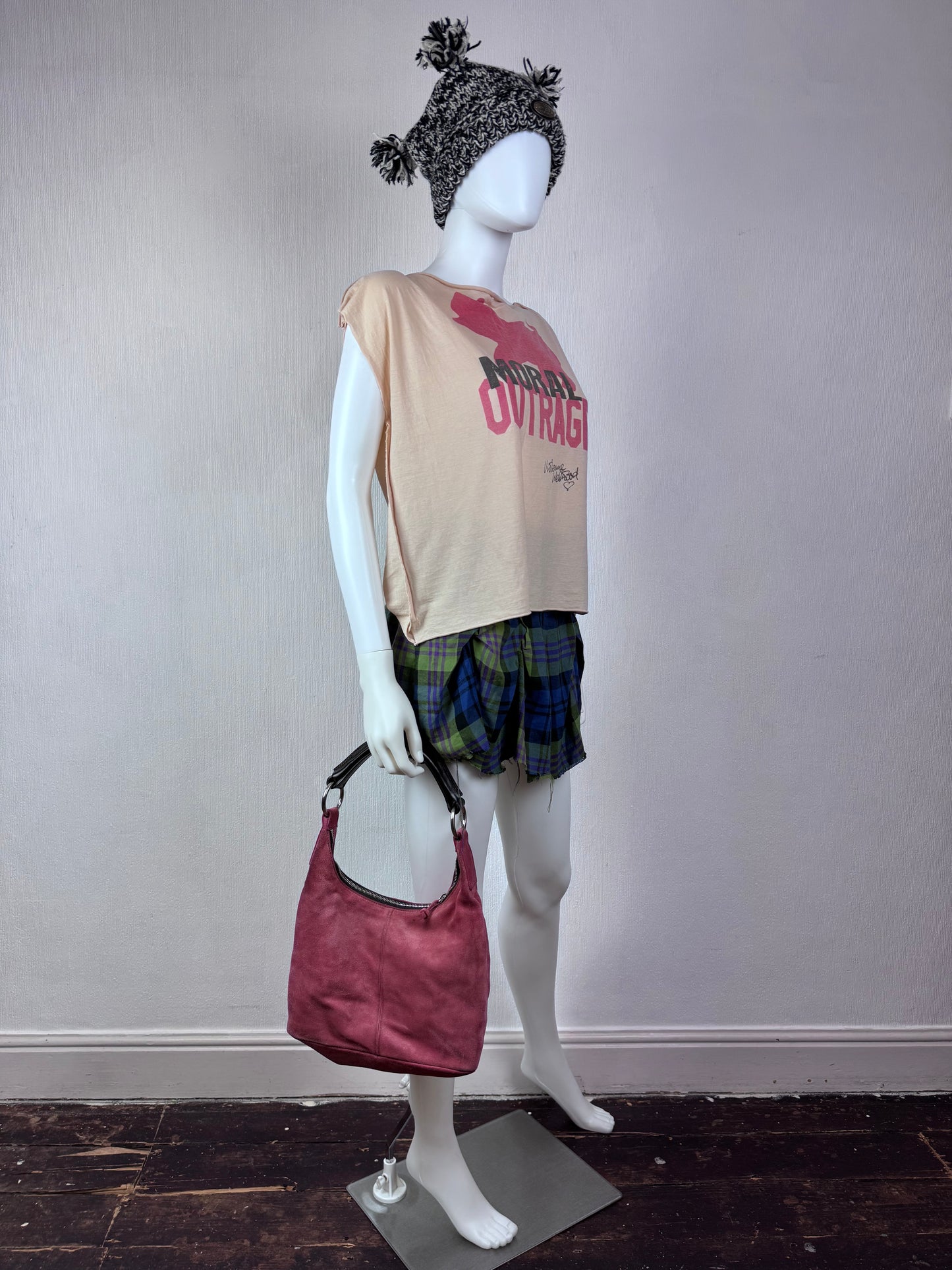 Miu Miu FW 2003 coral pink suede hobo bag