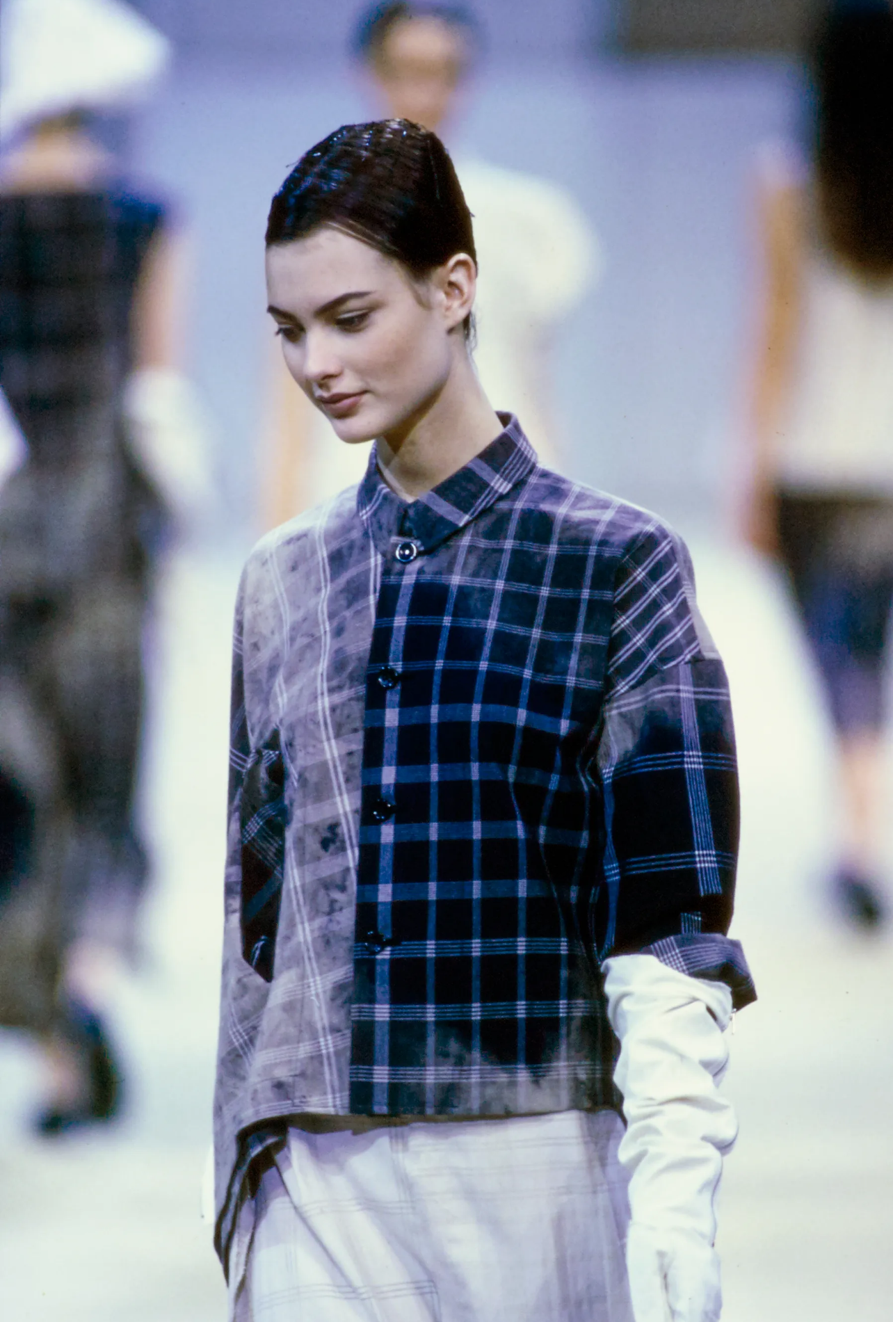 Comme des Garçons S/S 1992 check tie dye wrap trousers