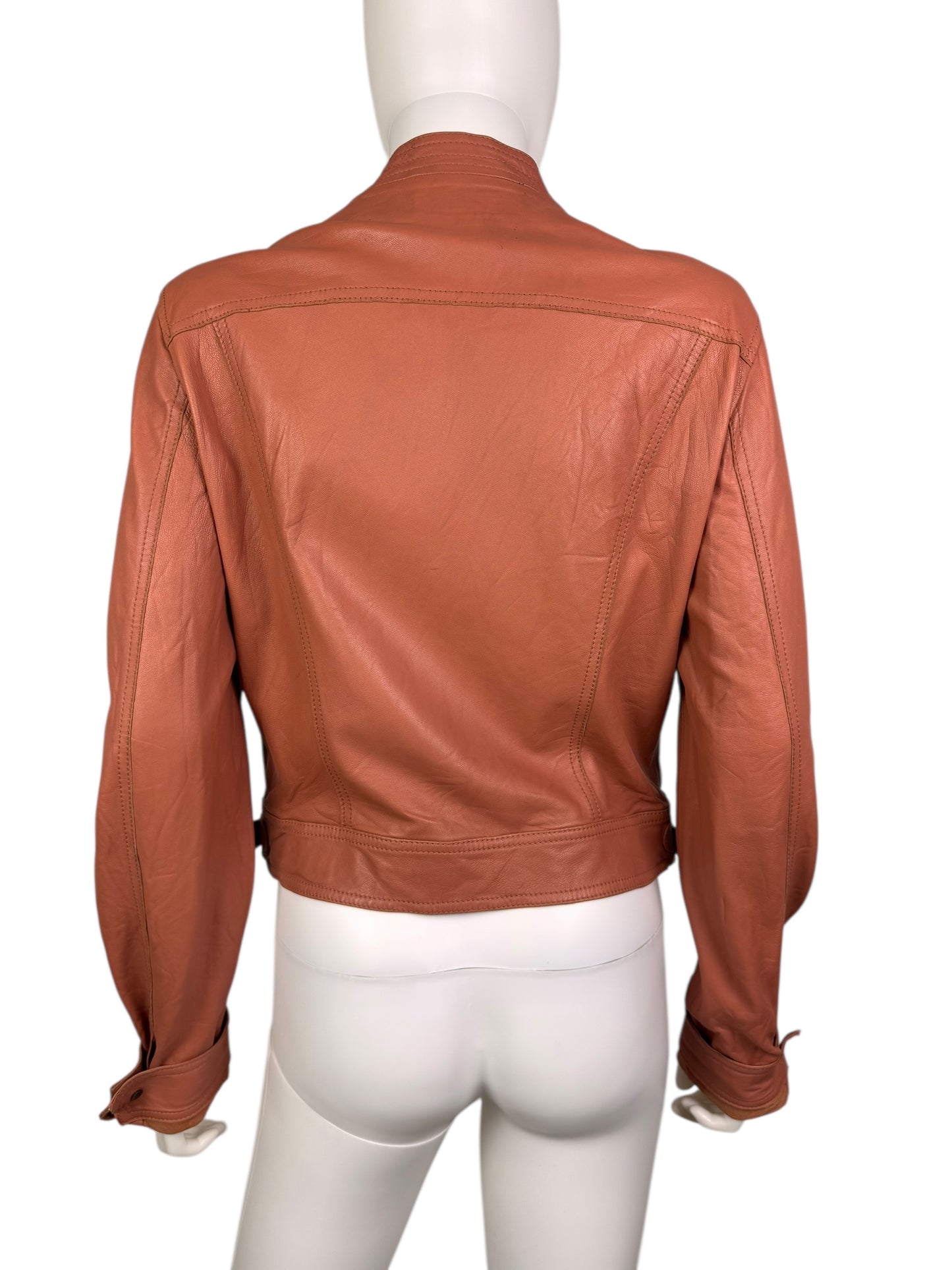 D&G 2000s salmon pink leather utility jacket