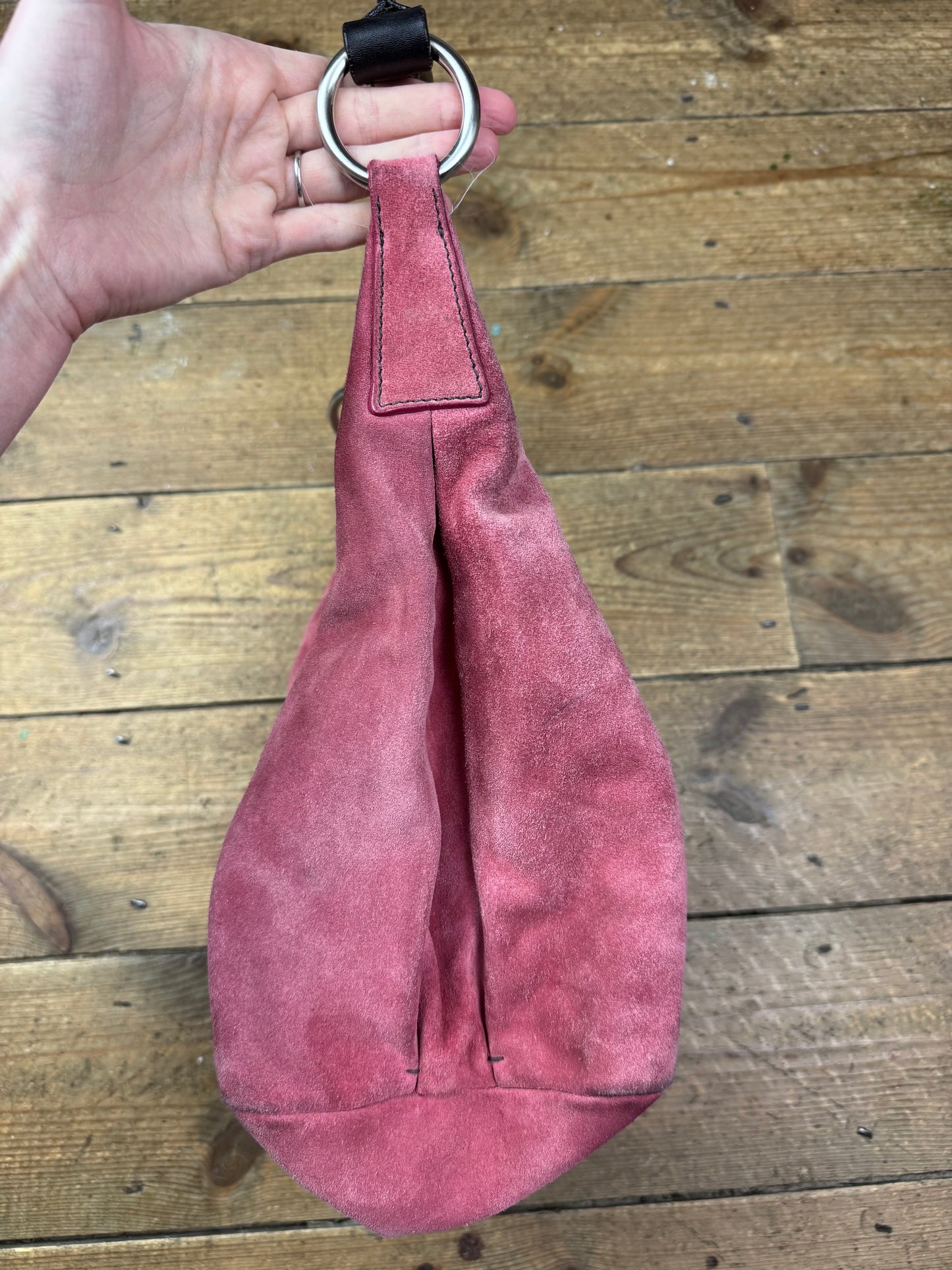 Miu Miu FW 2003 coral pink suede hobo bag