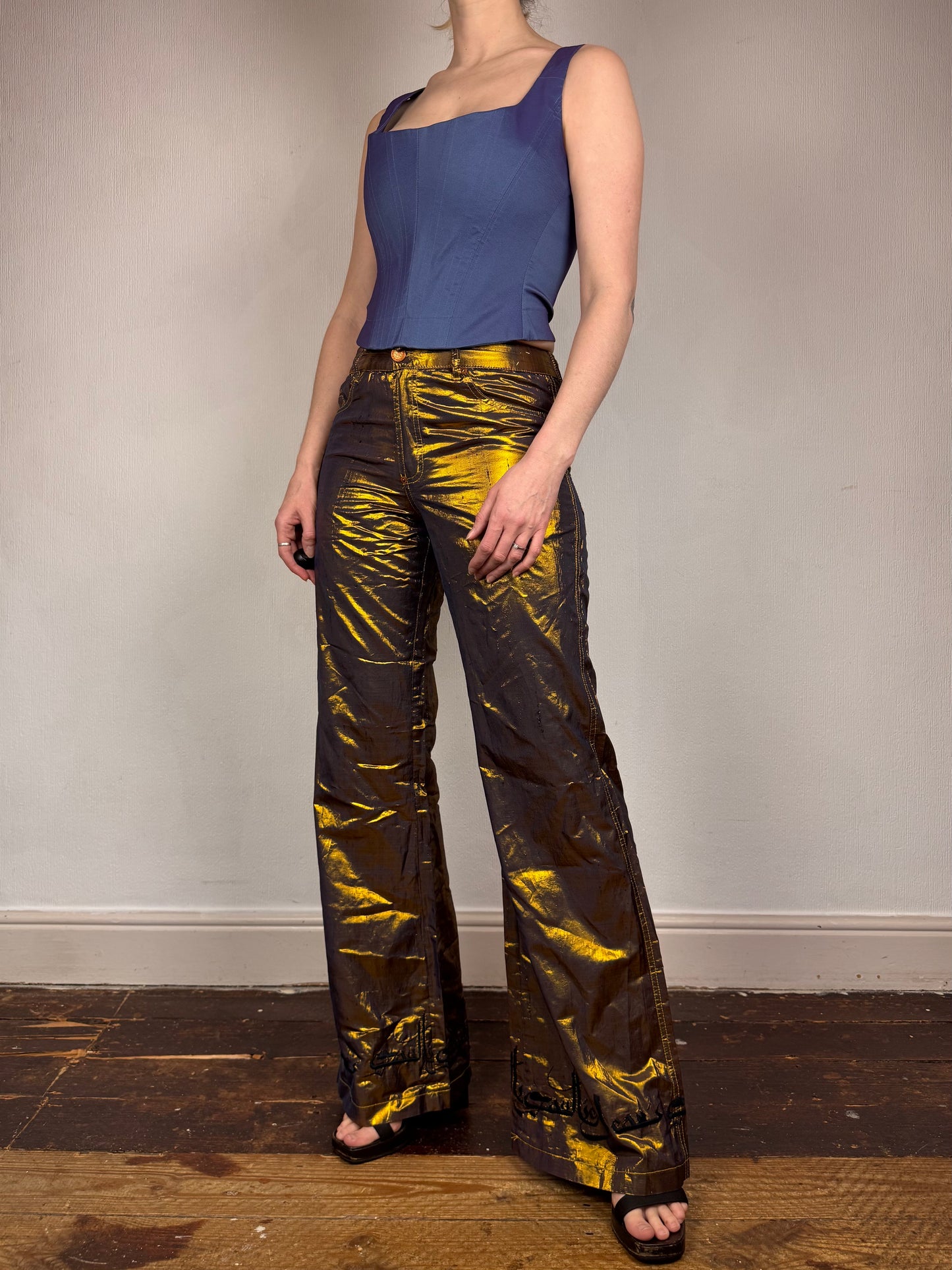 Jean Paul Gaultier c.F/W 1998 gold lamé trousers