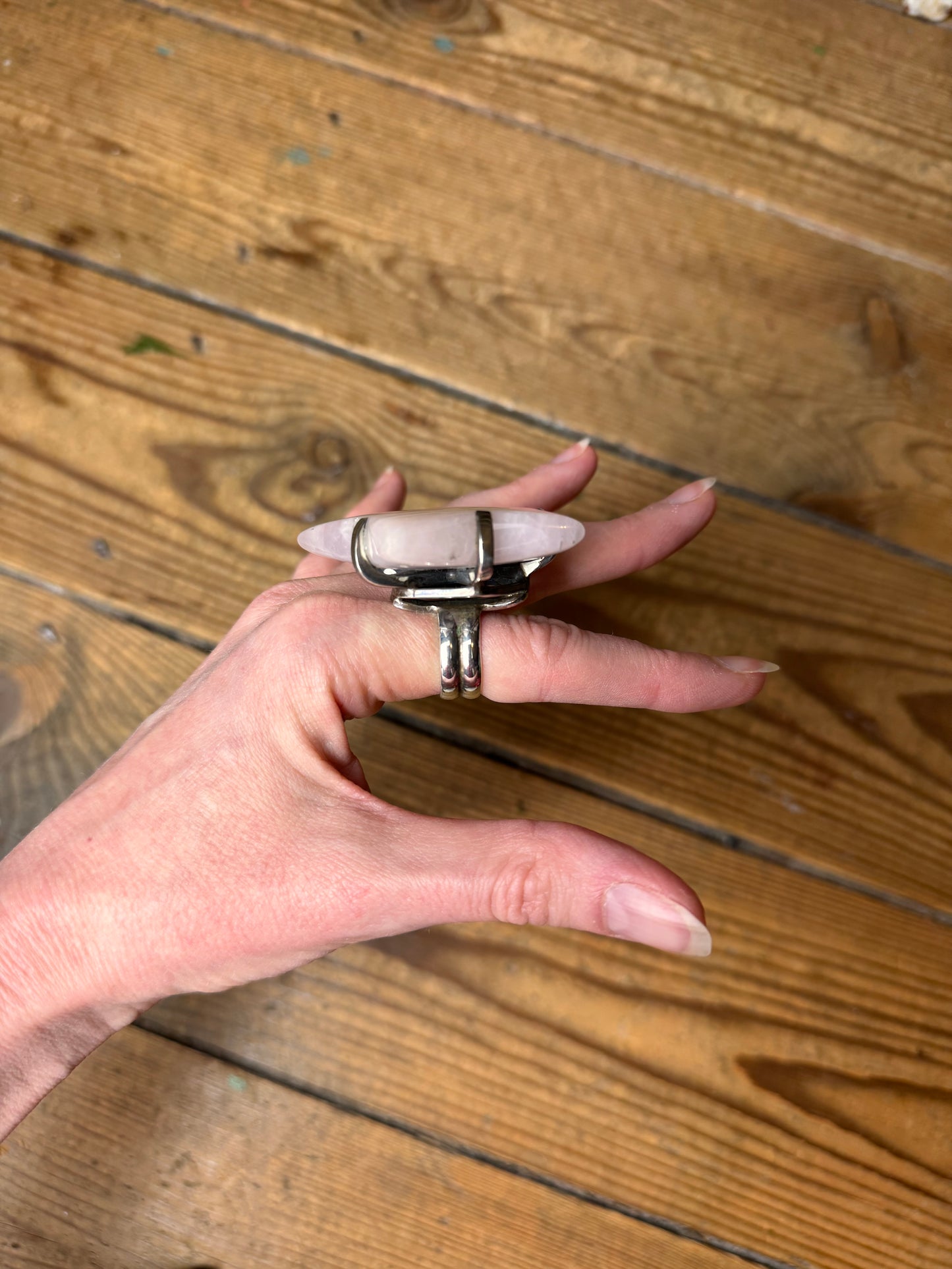 Gary Holder London 2000s Sterling silver rose quartz star ring